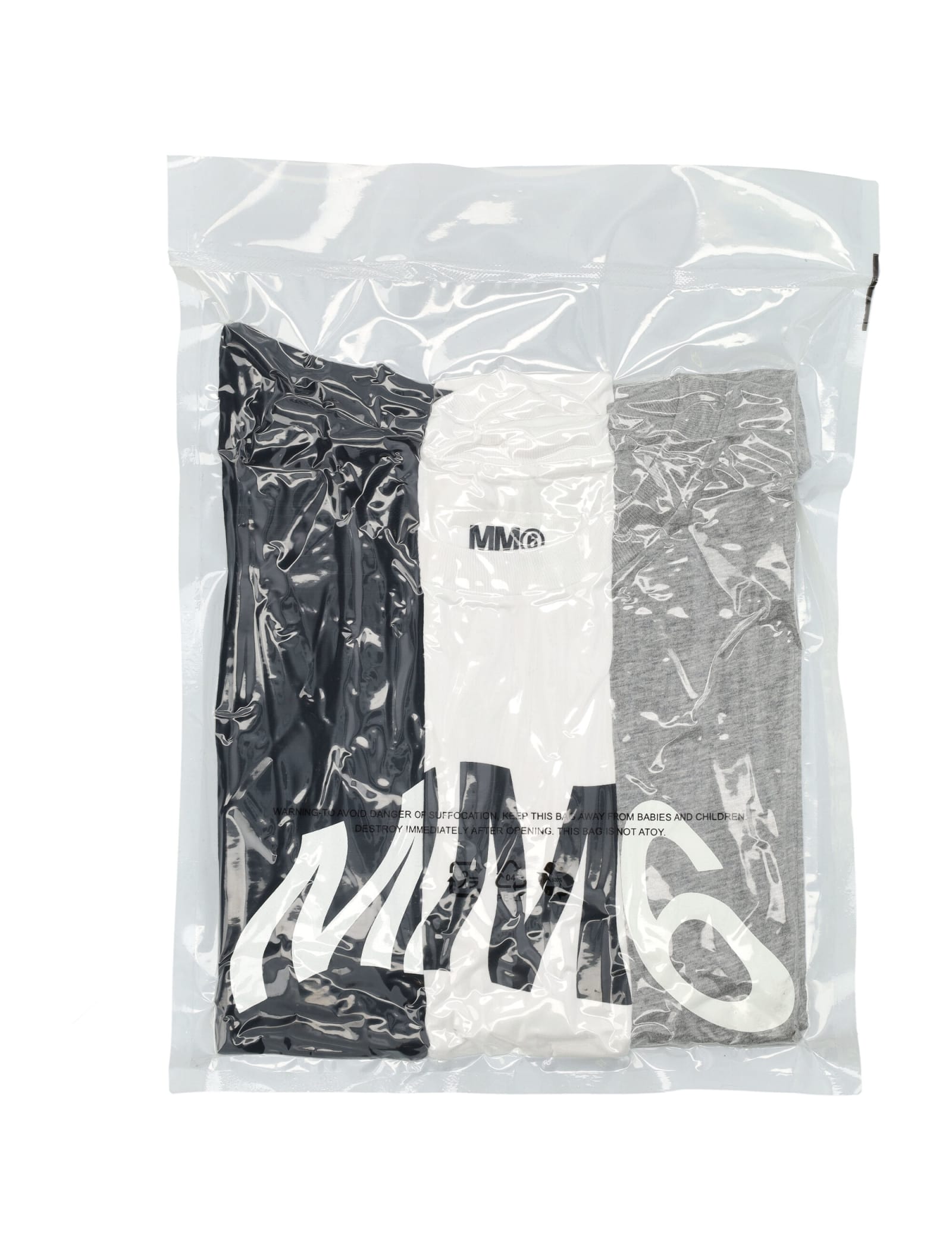 Shop Mm6 Maison Margiela Three-pack T-shirt In Black+whit+grey