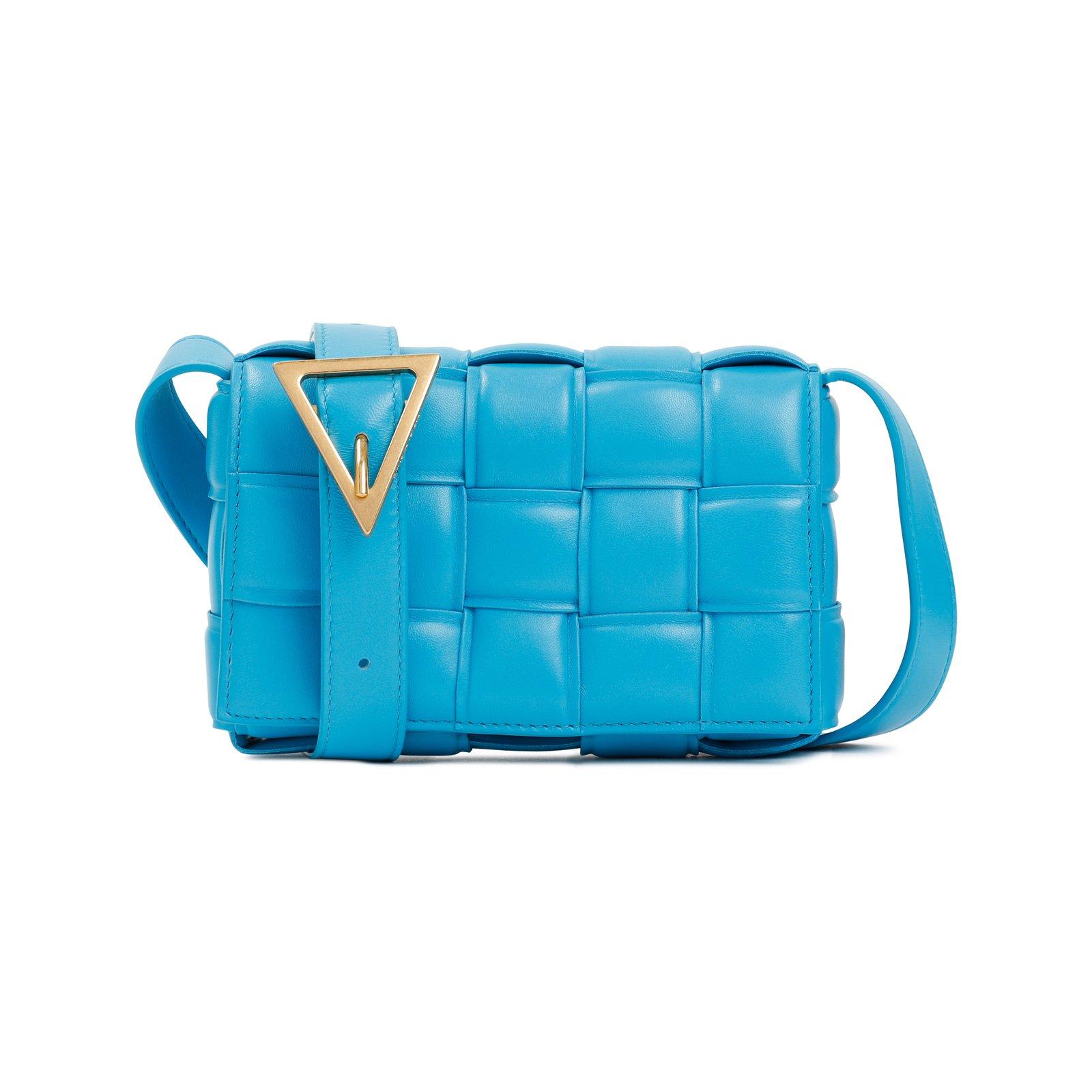 Bottega Veneta Padded Cassette Small Crossbody Bag In Clear Blue