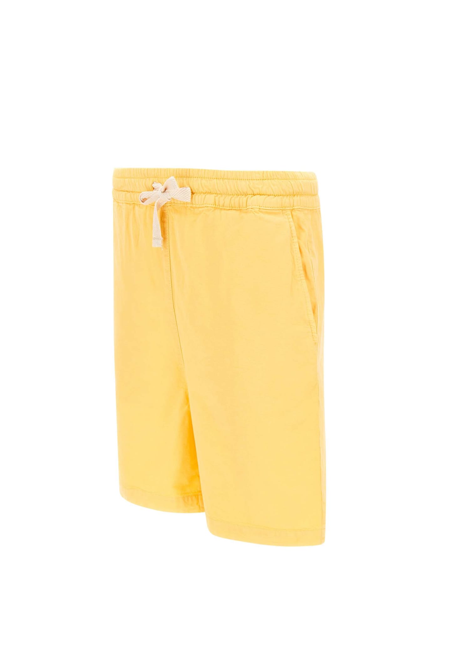 Shop Drôle De Monsieur Le Shorts Coton Lavè Cotton Shorts In Yellow