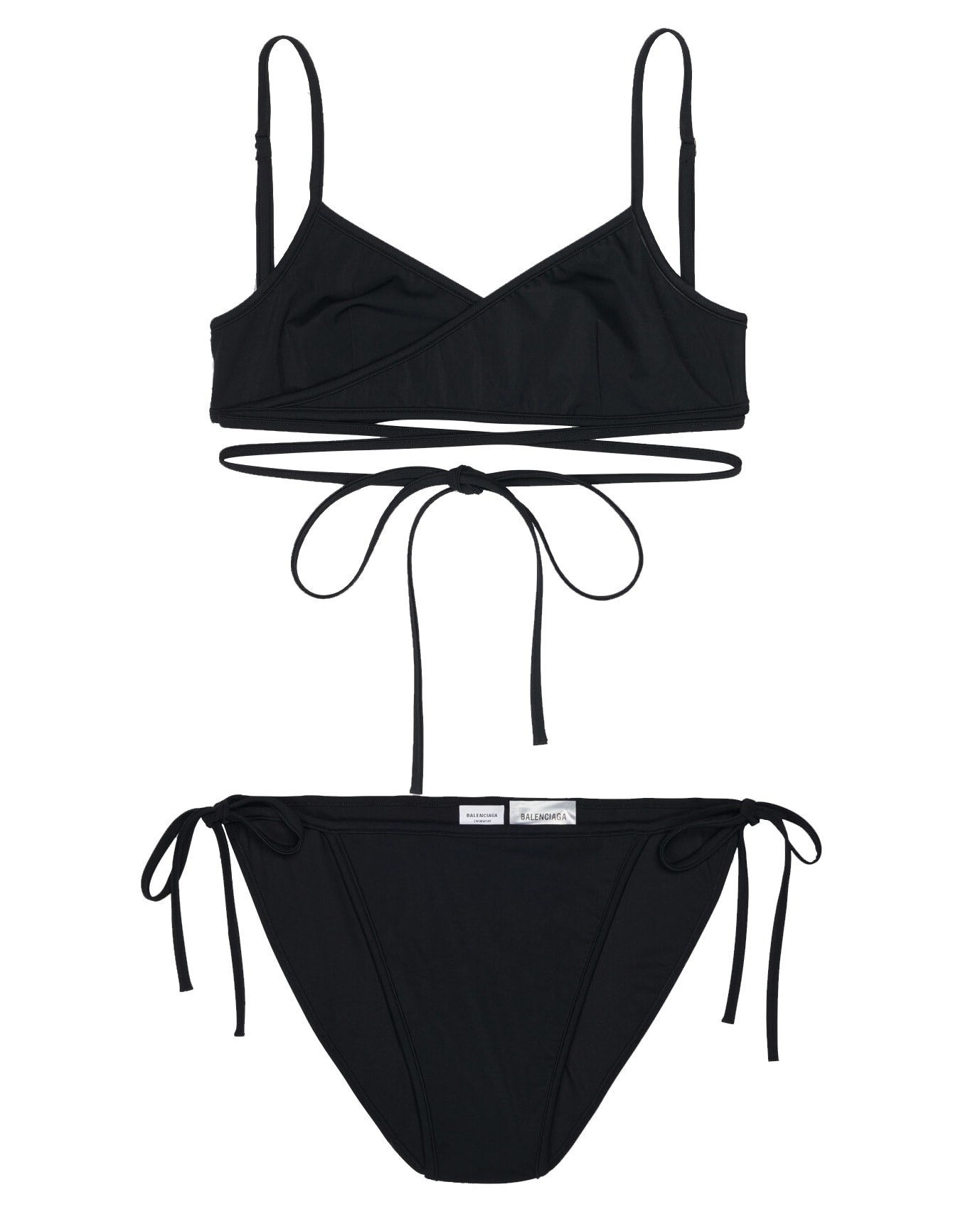 Balenciaga Black Wrap Bikini Set