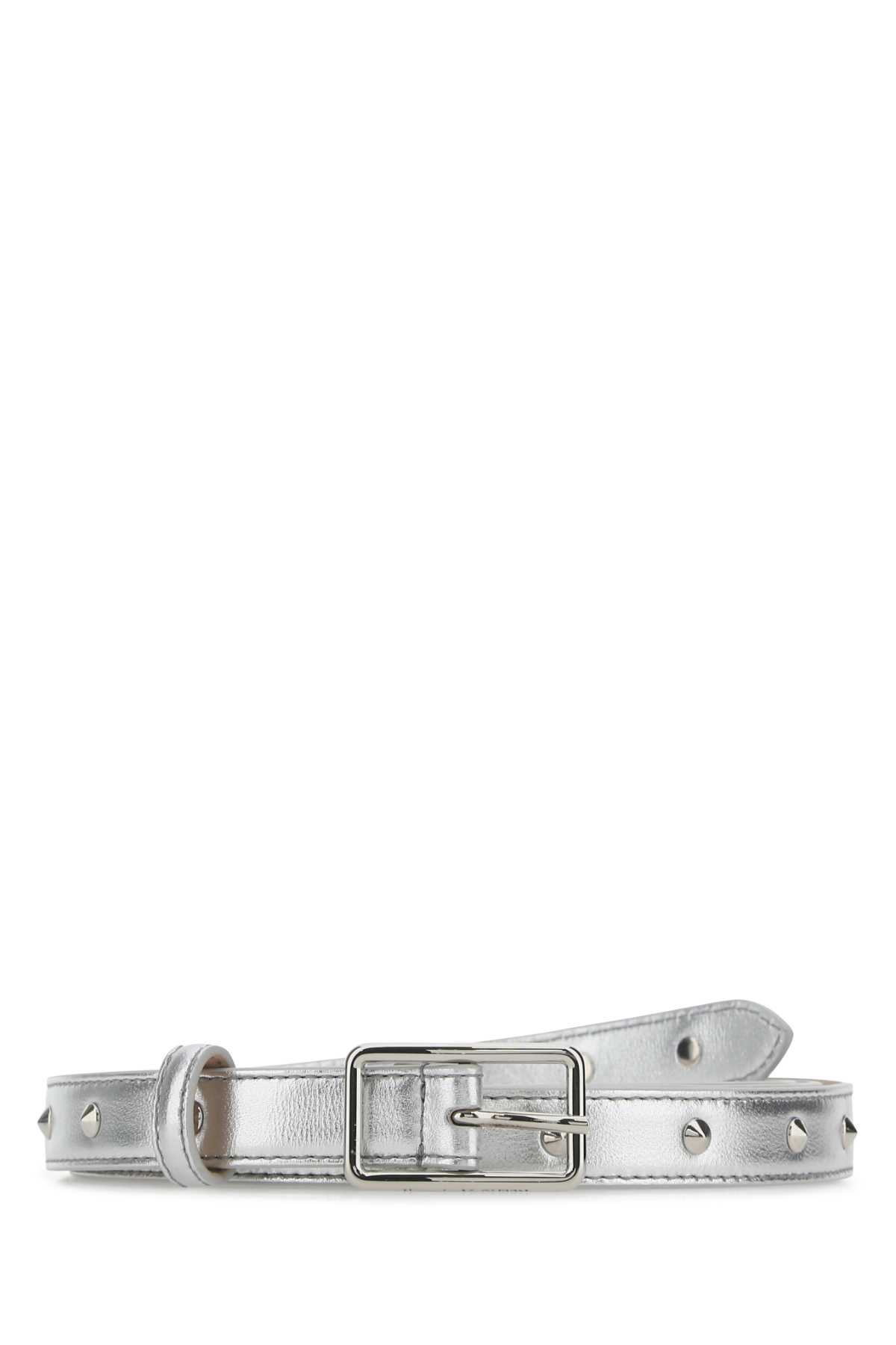 Silver Leather Belt