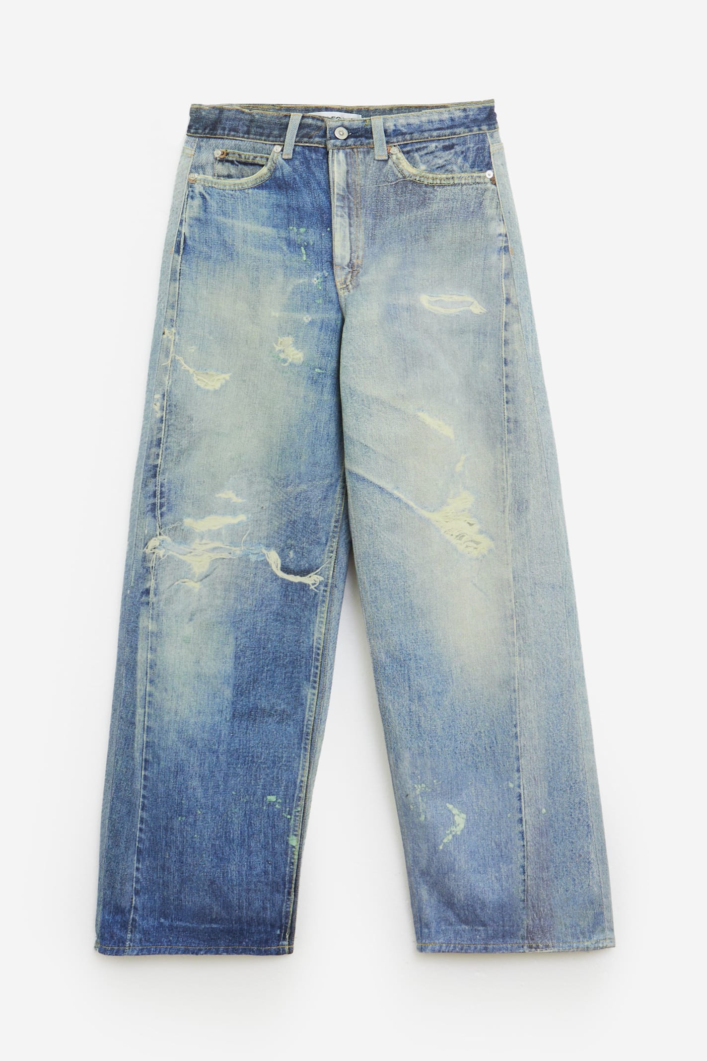 Our Legacy Women S Full Cut Jeans Digital Denim Print In Cyan