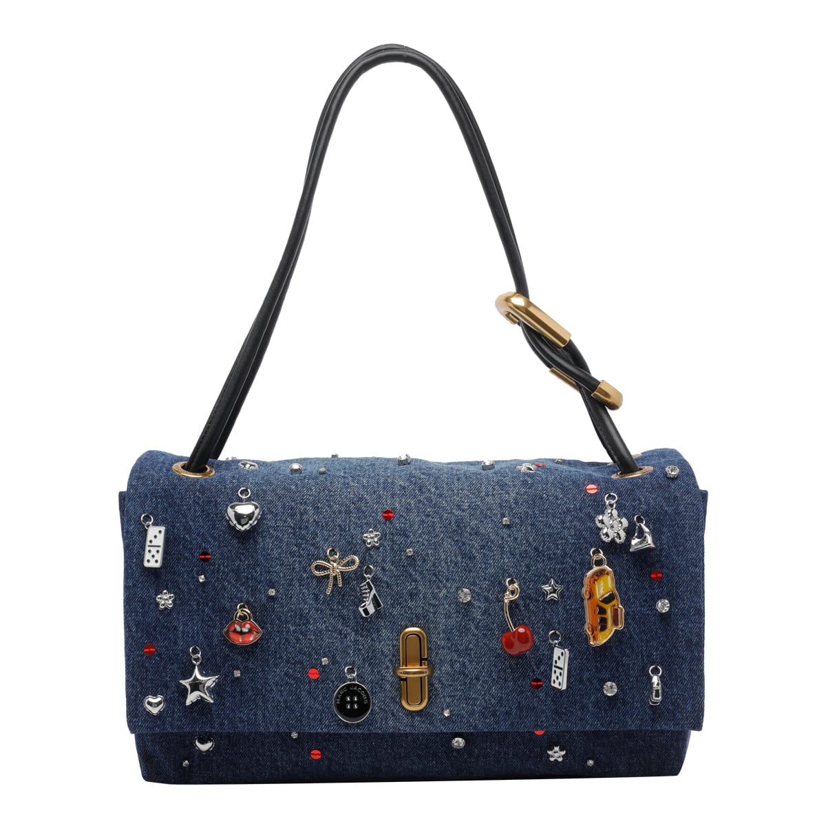 Marc Jacobs The Trinket Charm Denim Dual Shoulder Bag In Blue