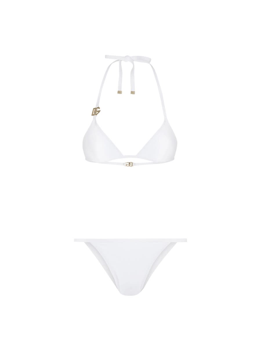 Shop Dolce & Gabbana Logo Bikini Swimsuit