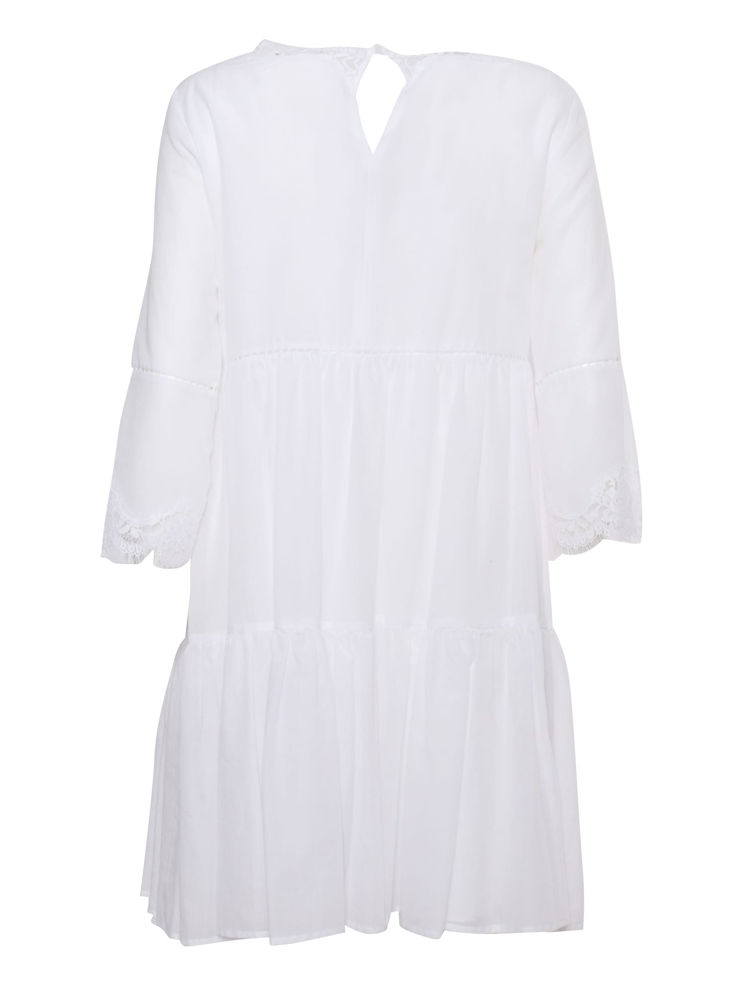 Shop Ermanno Ermanno Scervino White Cotton Dress