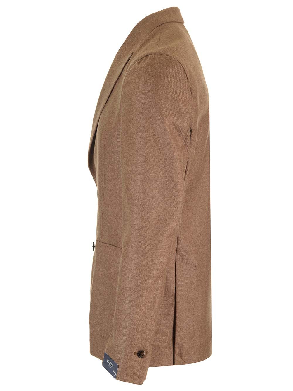 Shop Barba Napoli Easy Double Breasted Jacket In Brown