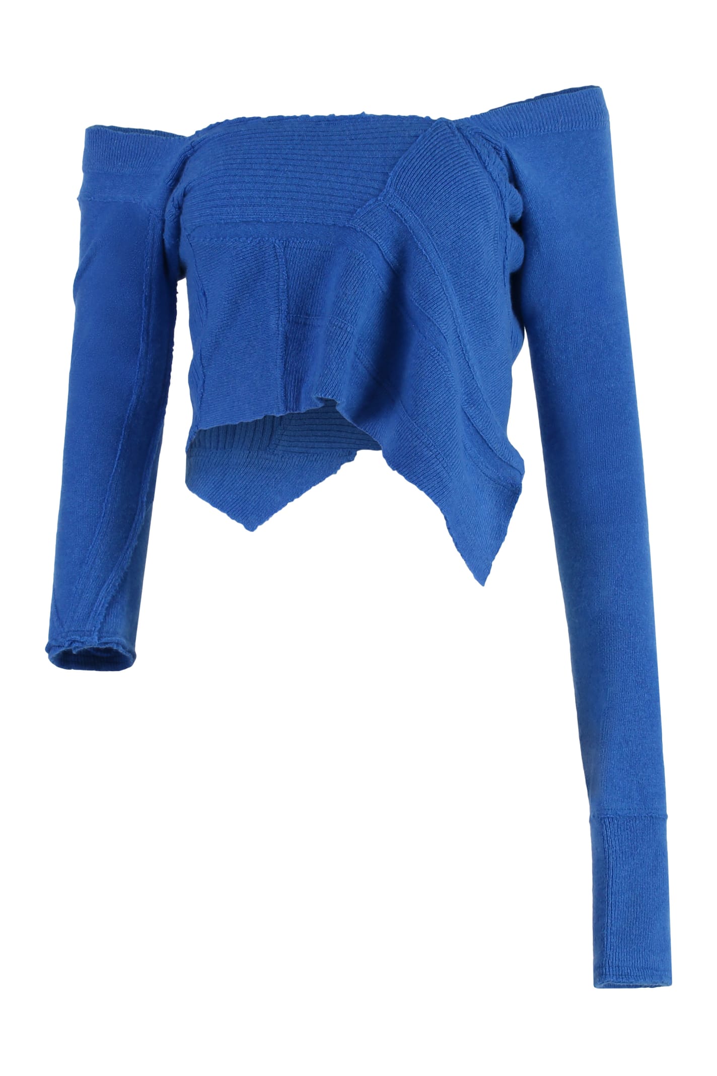 Shop Talia Byre Knitted Crop Top In Blue