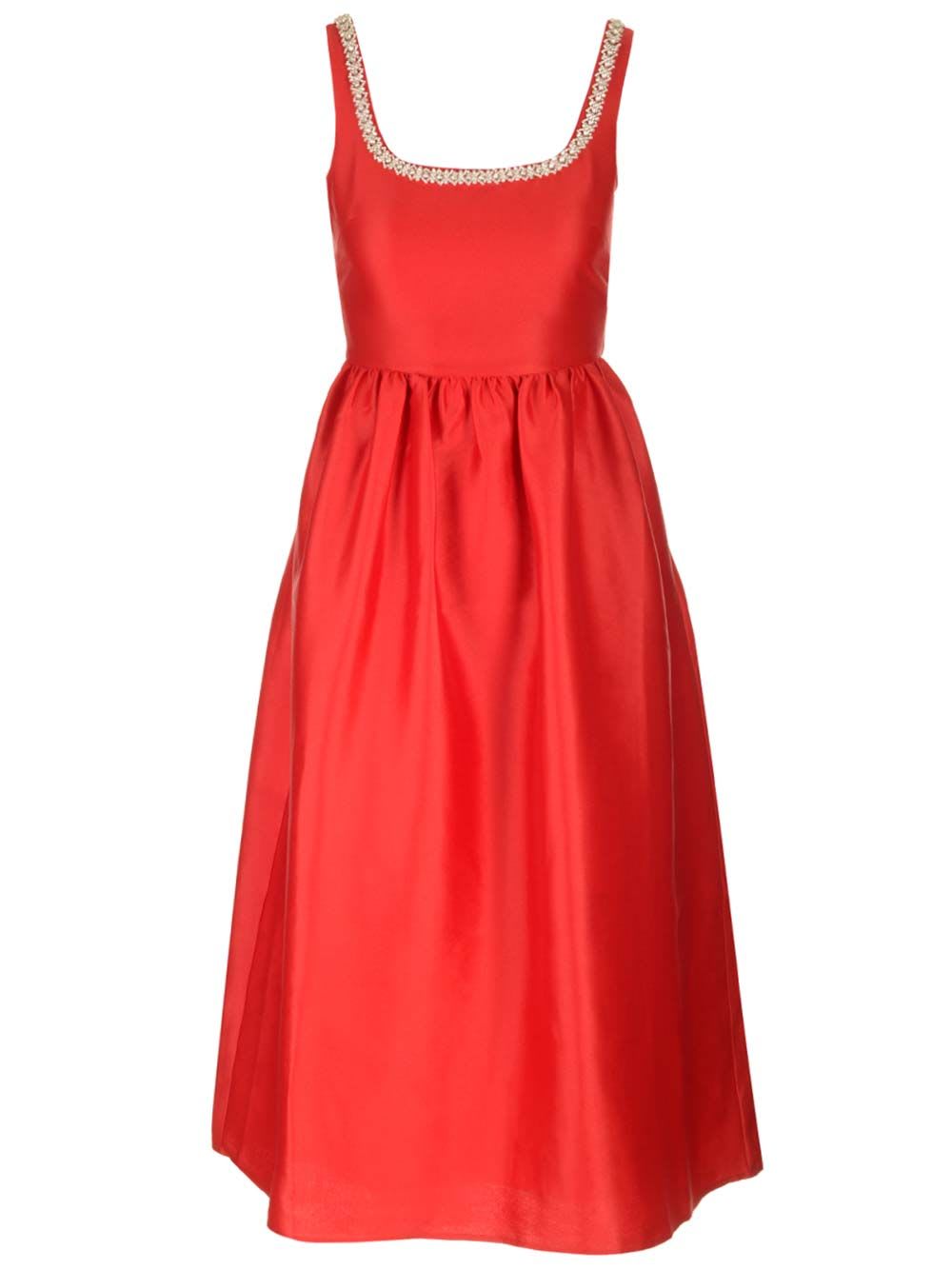 Shop Self-portrait Diamond Taffeta Midi Dress In Non Definito