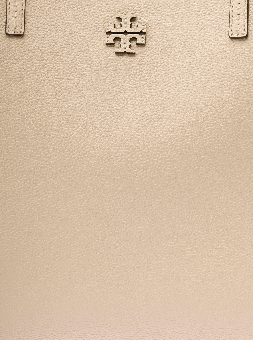 Shop Tory Burch Mcgraw White Tote Bag Wit Double T Detail In Grainy Leather Woman