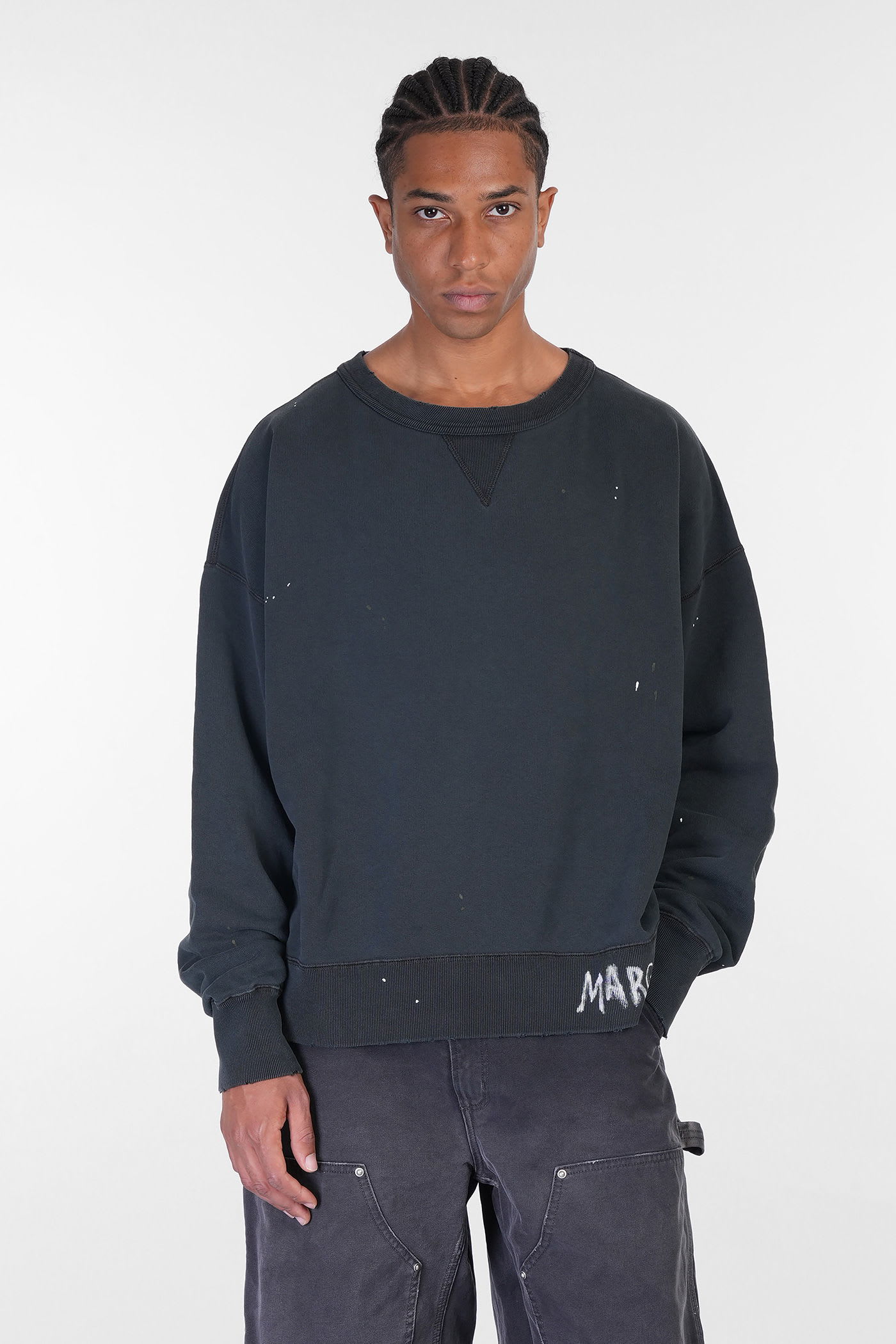 Sweatshirt In Black Cotton