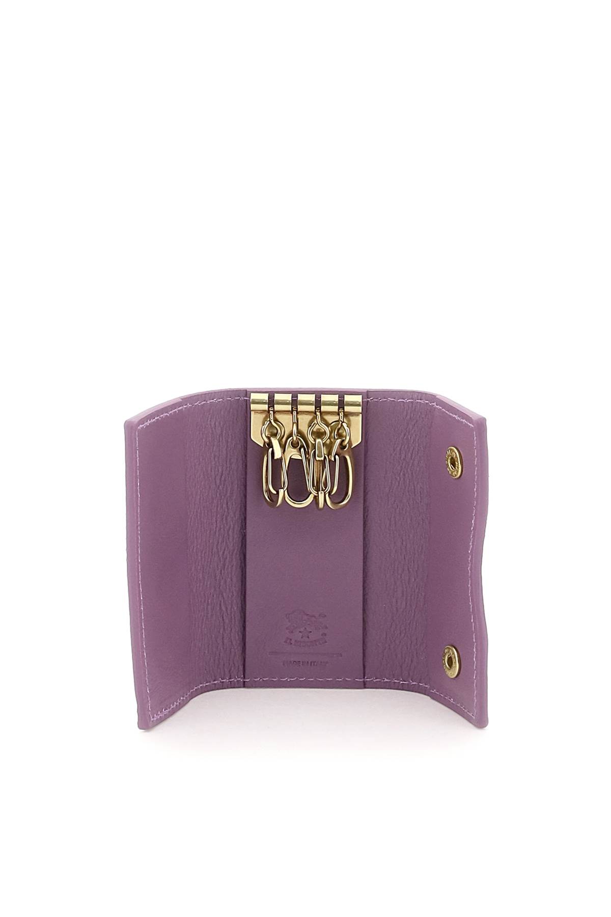 Leather Key Holder In Purple
