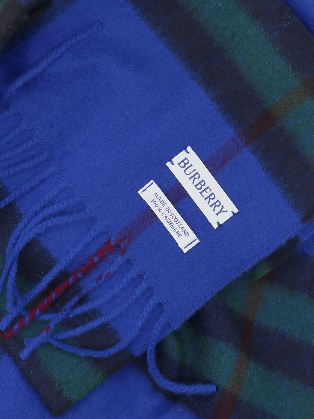 Burberry Check Cashmere Scarf In Blue