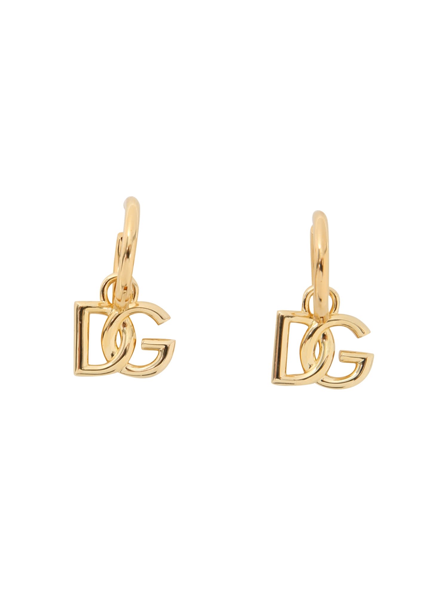 Dolce & Gabbana Circle Earrings With Dg Pendant