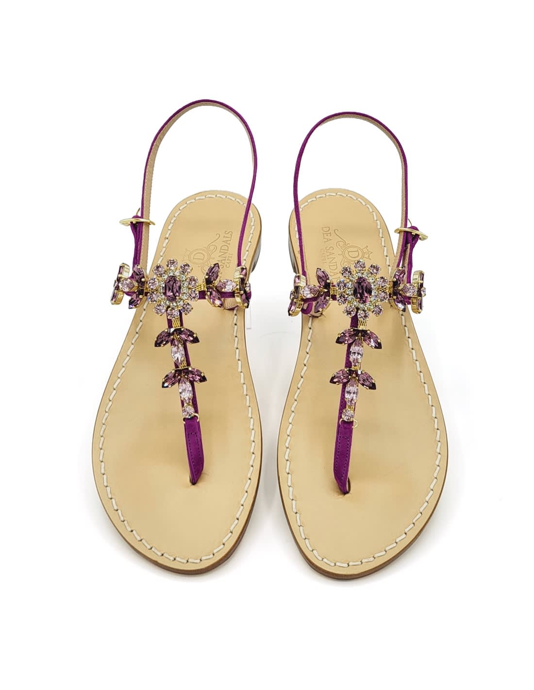 Dea Sandals Marina Grande Purple Jewel Sandals In Purple, Crystals