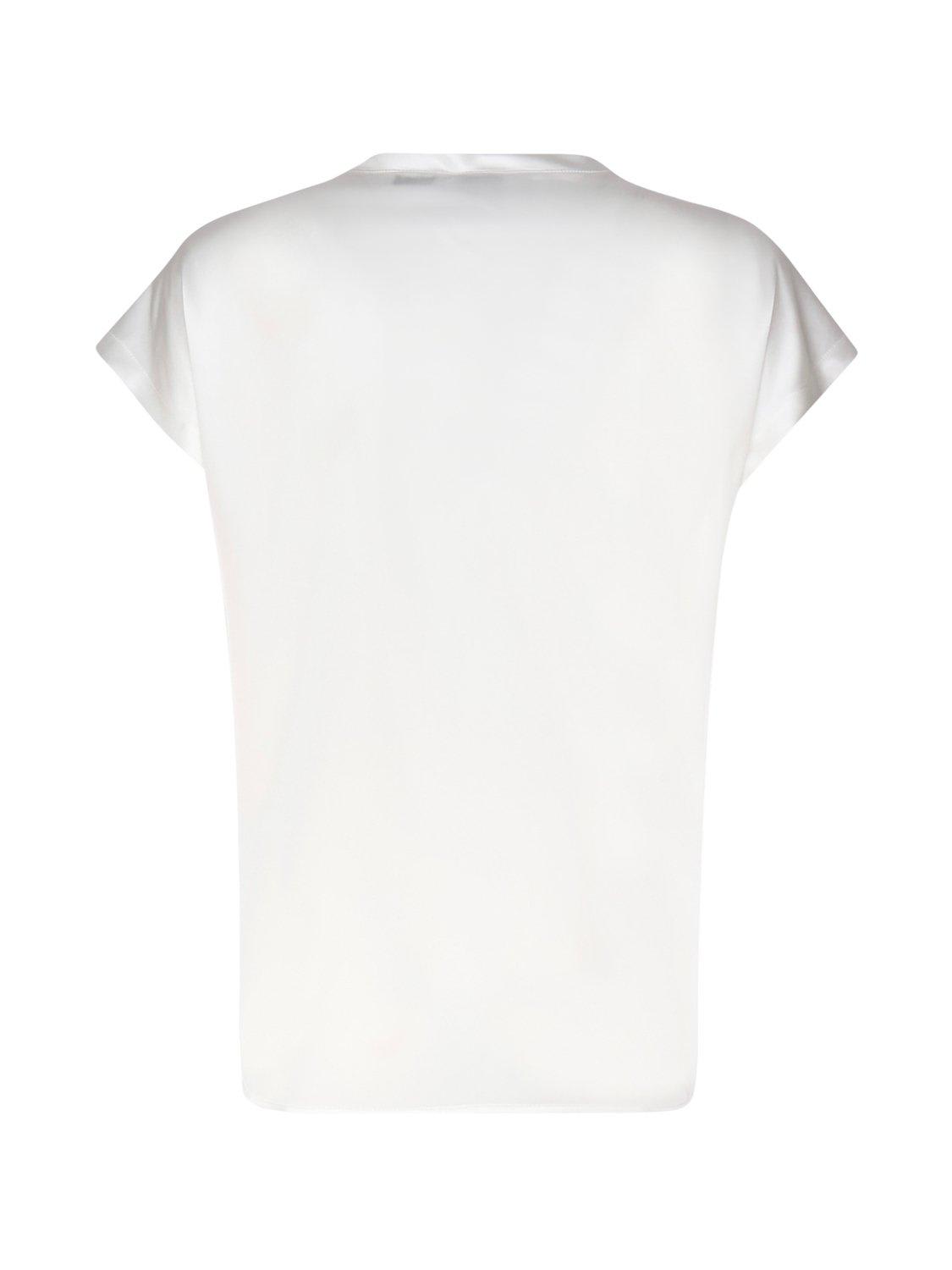 Shop Pinko Crewneck Short-sleeved Leather T-shirt  In White
