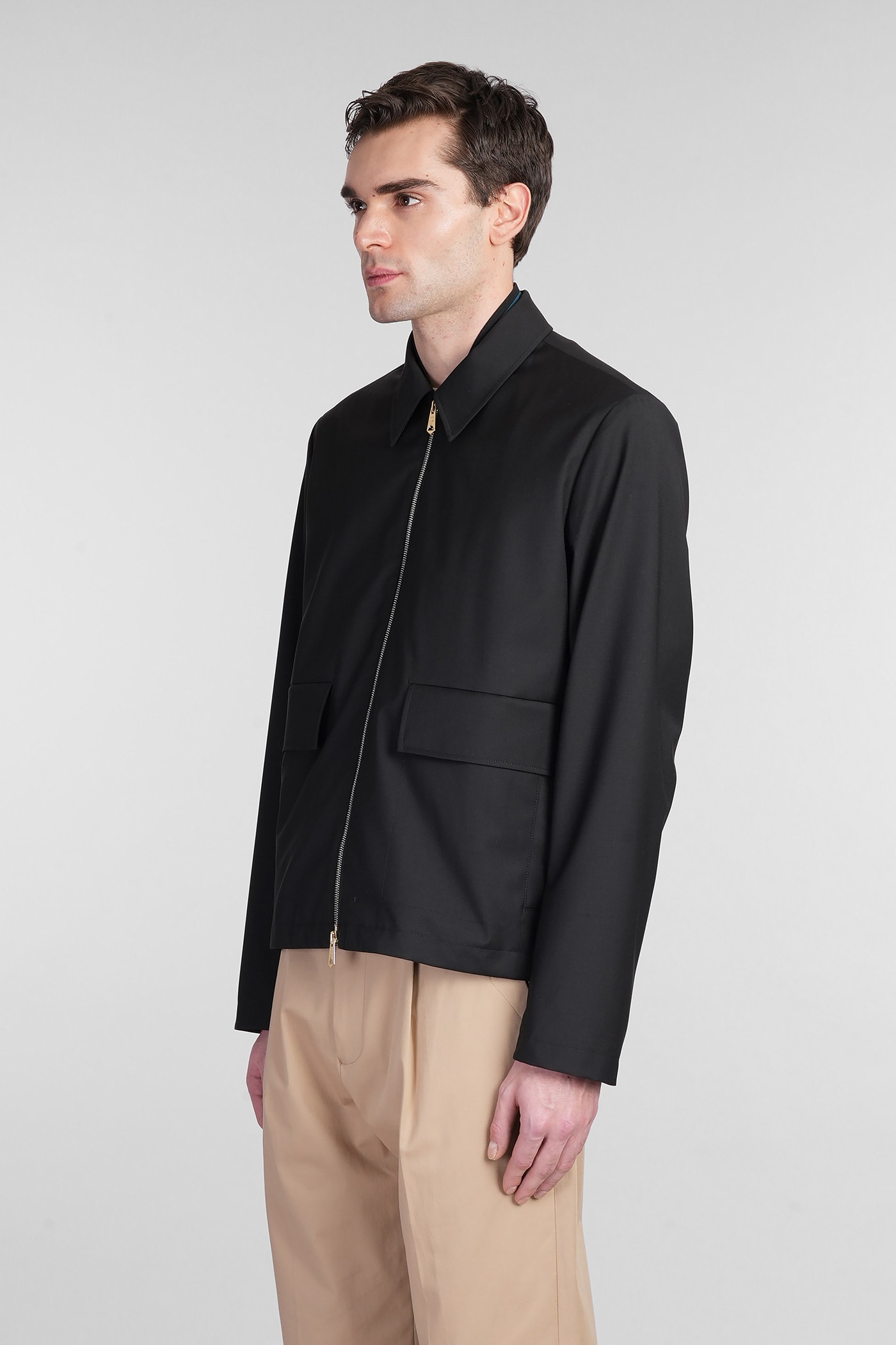 PAUL SMITH CASUAL JACKET IN BLACK WOOL