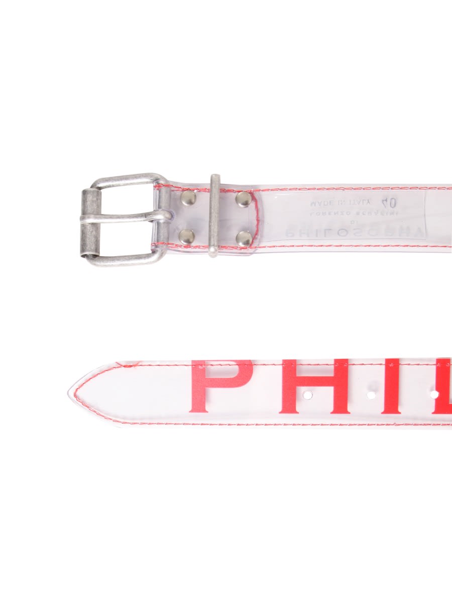 Shop Philosophy Di Lorenzo Serafini Belt With Logo In Red