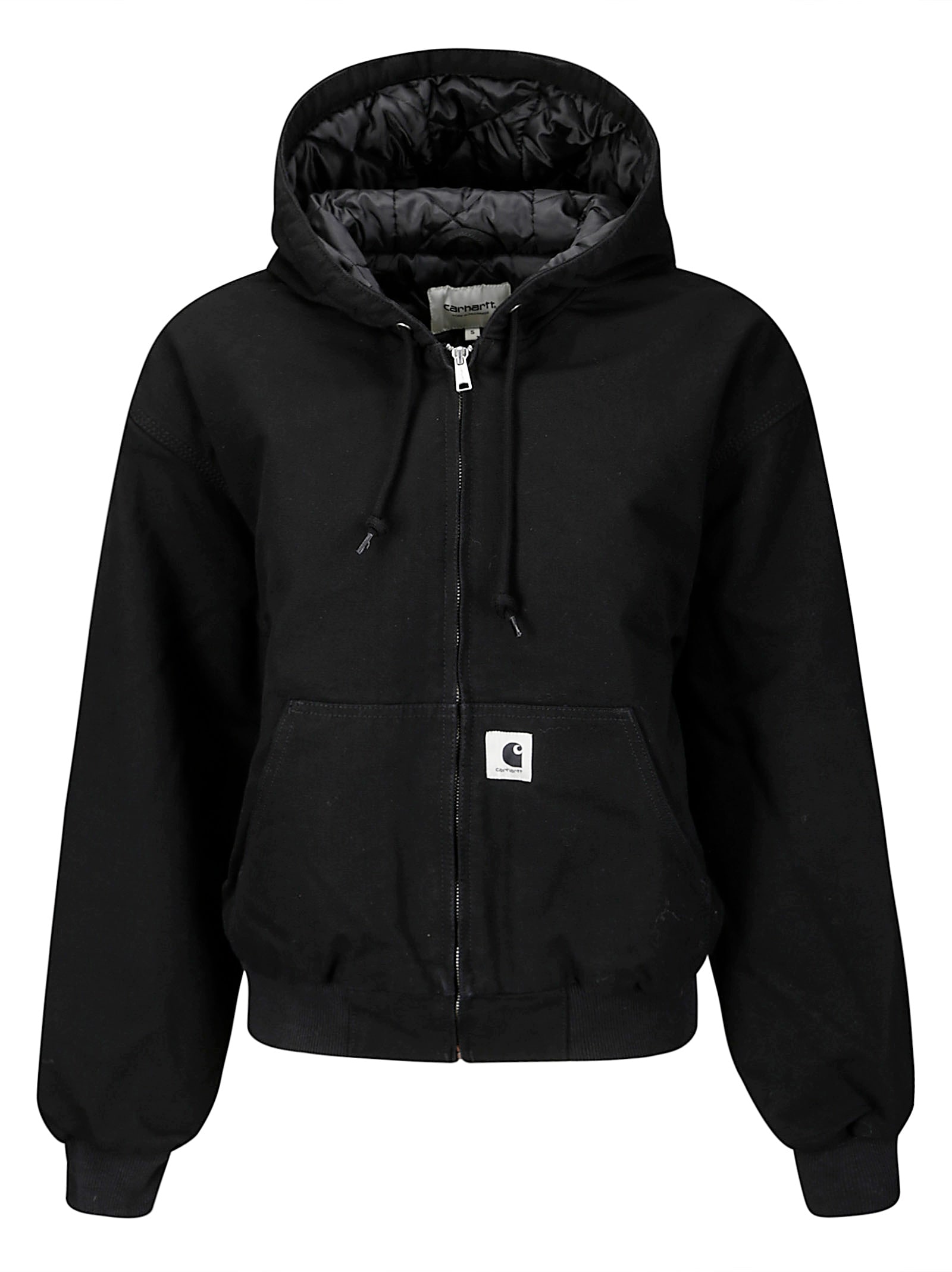 Carhartt W Og Active Jacket Dearborn In Black Rinsed