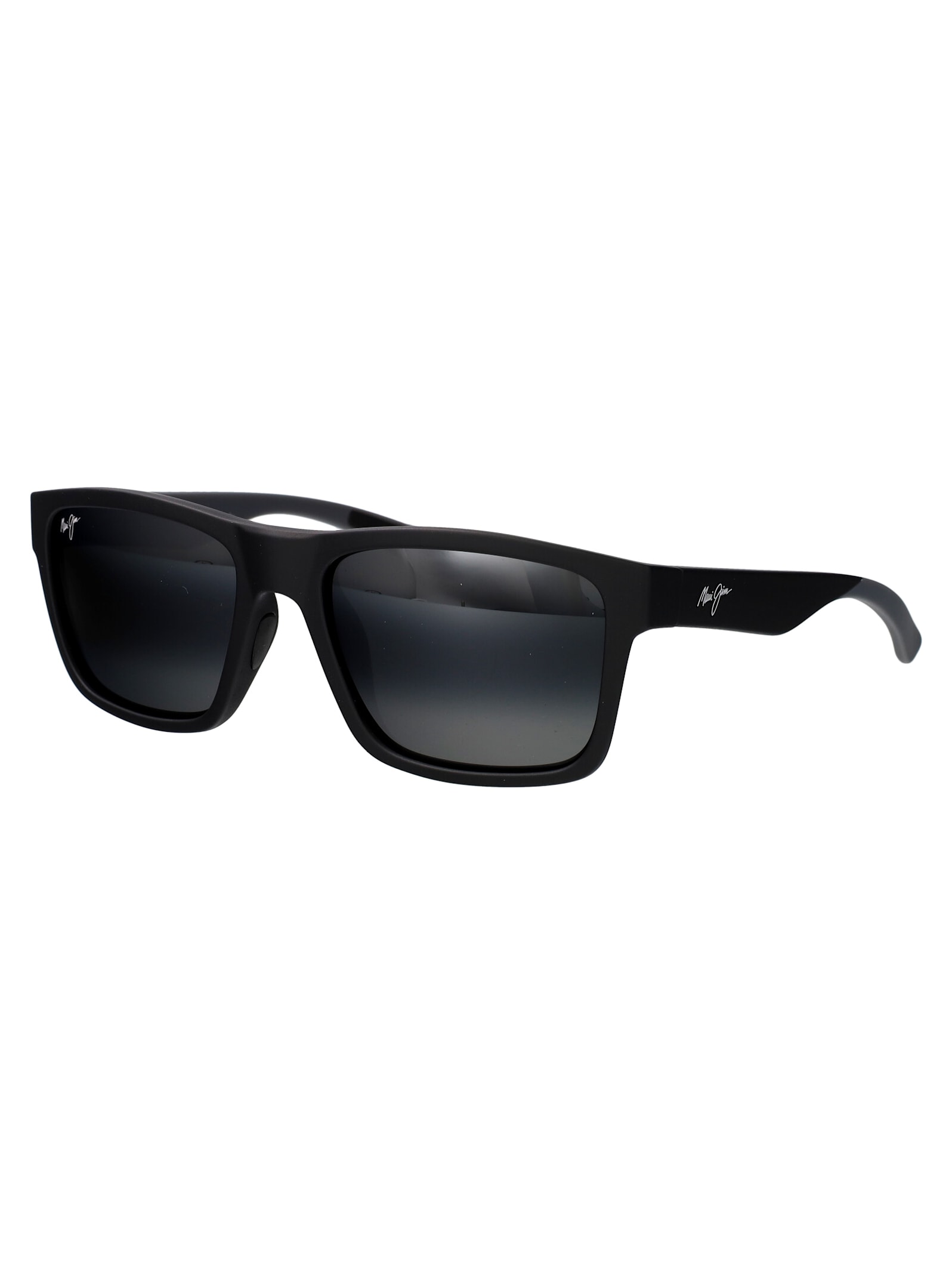 Shop Maui Jim The Flats Sunglasses In Matte Black Grey