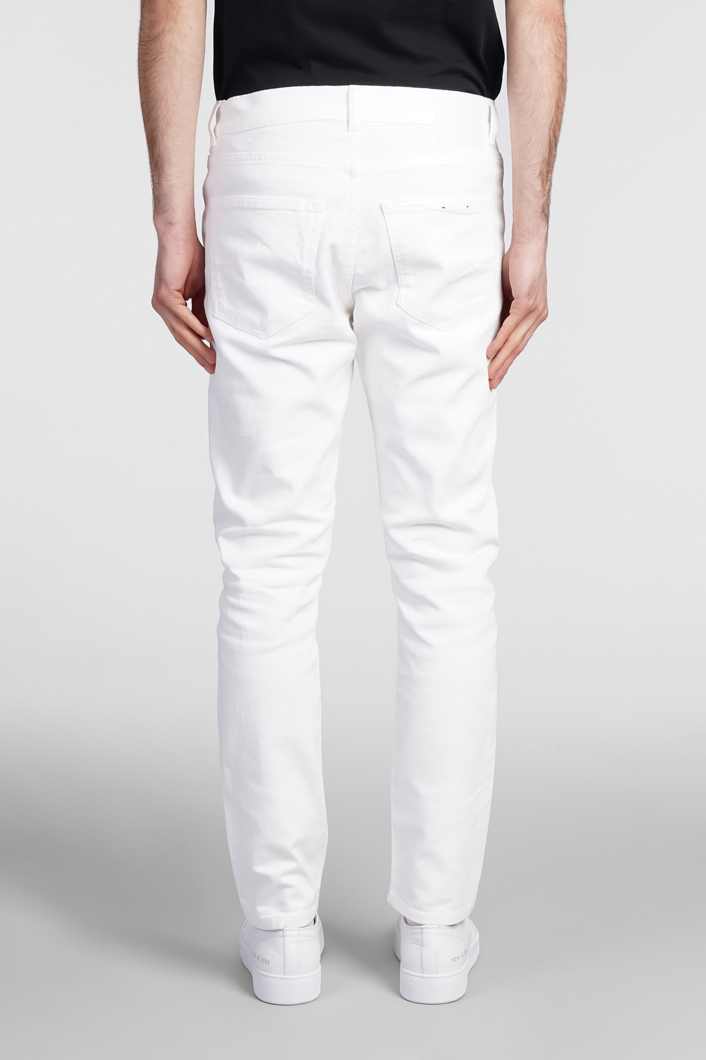 Mauro Grifoni Jeans In White Cotton In Yellow Cream