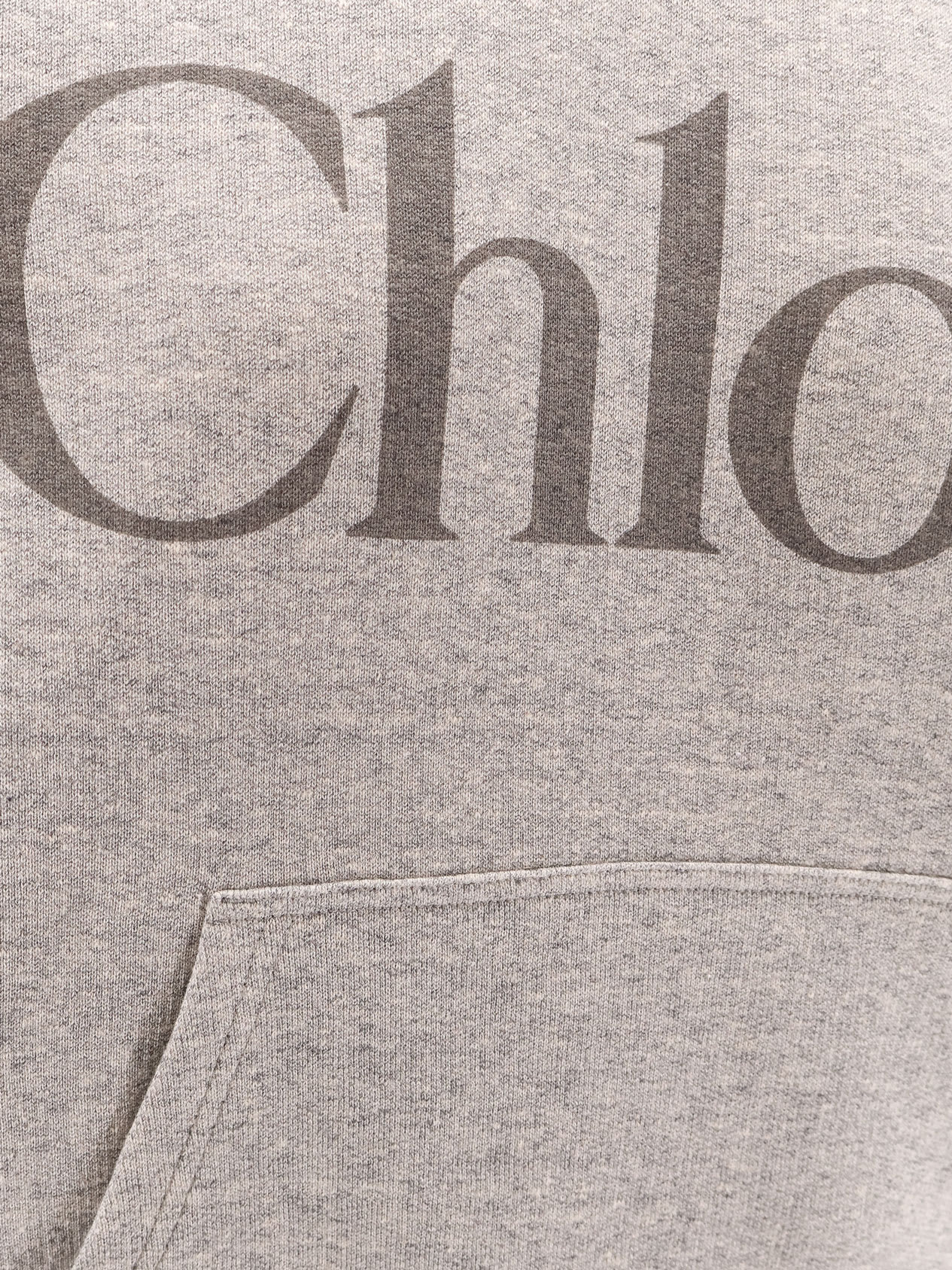 Chloé Hooded Cotton Blend Sweatshirt With Kangaroo Pocket