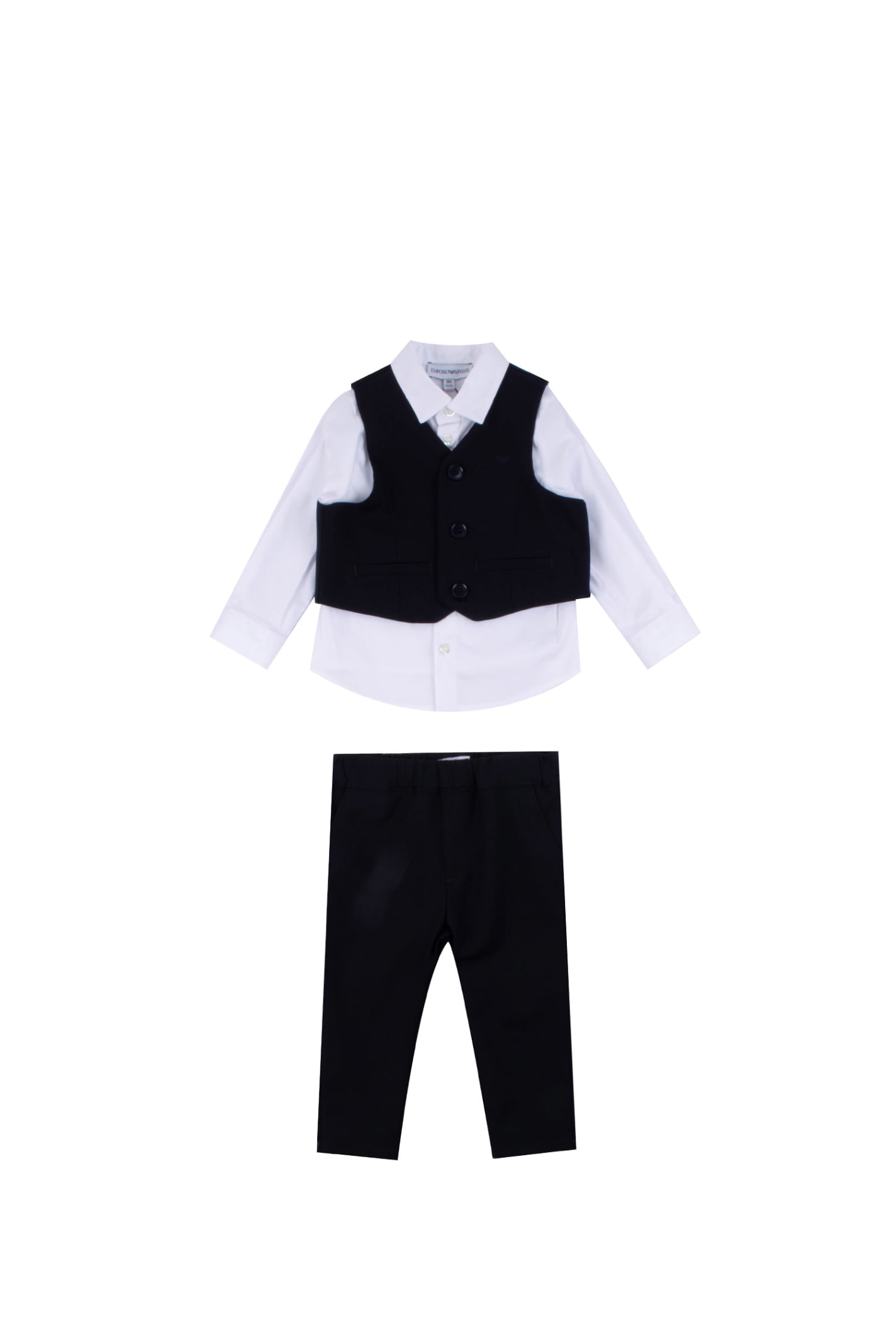 Shop Emporio Armani Cotton Vest, Shirt And Pants In Back