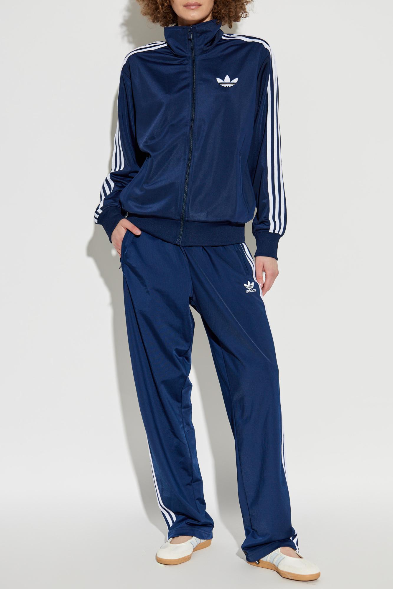 Adidas Originals Firebird Adicolor Three-stripe Logo Sweatshirt In Blue