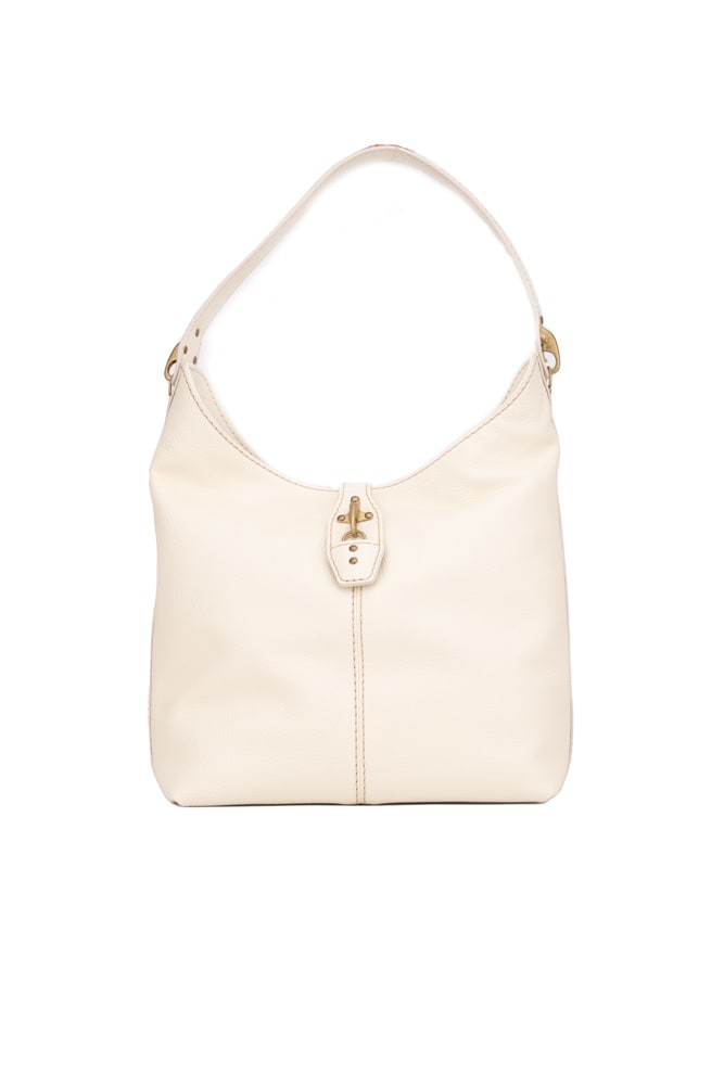 Shop Fay Hobo Bag In Leather In Porcellana