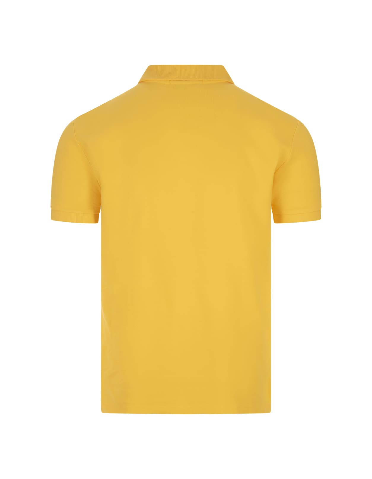 Shop Ralph Lauren Oasis Yellow And Blue Slim-fit Piquet Polo Shirt
