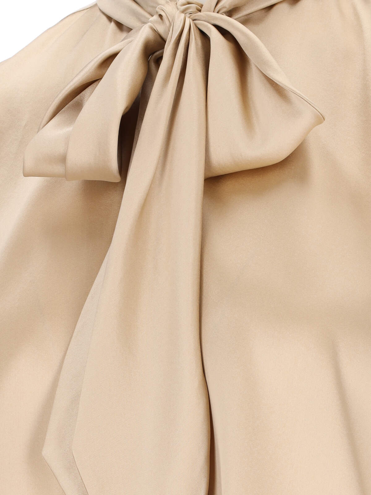 Shop Ermanno Scervino Lavallière Shirt With Bow In Beige