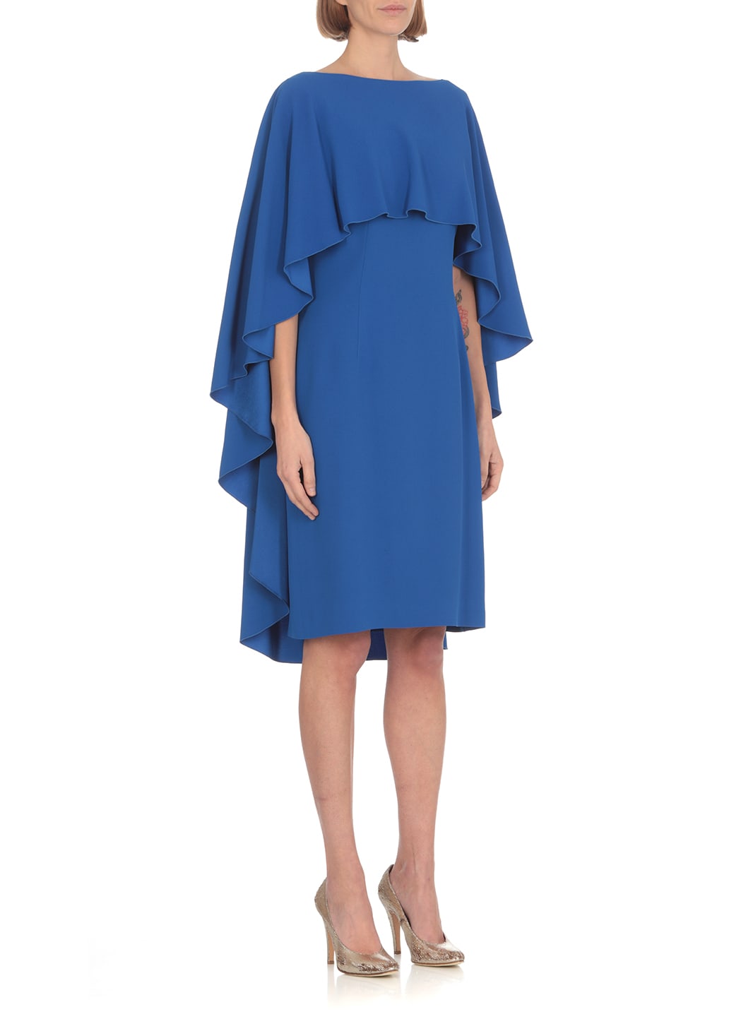Shop Alberta Ferretti Crepe Dress In Blue