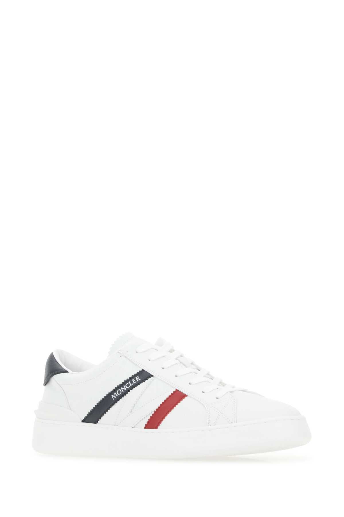 Moncler White Leather Monaco M Sneakers