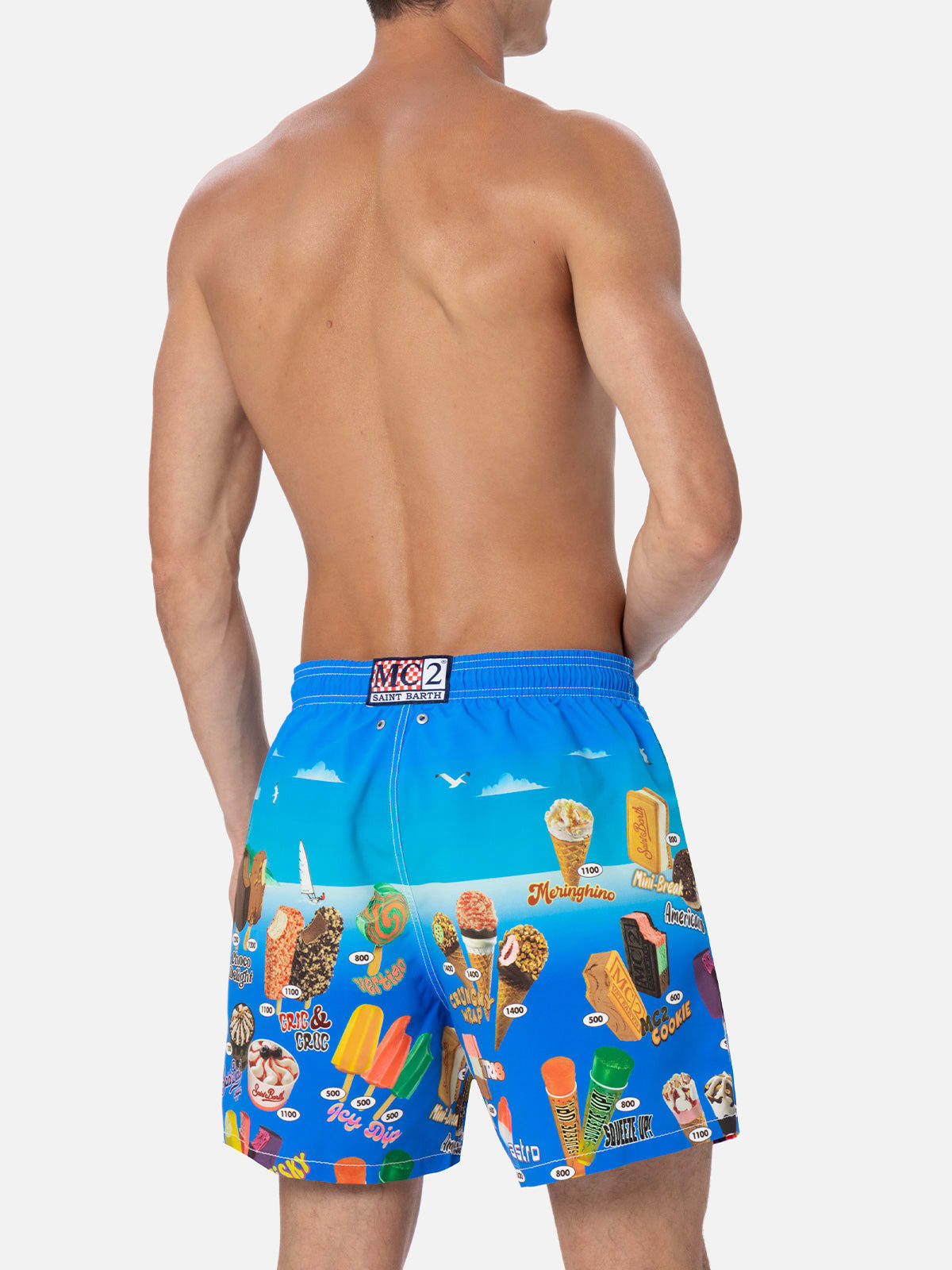 Mc2 Saint Barth Gustavia Placed Swim Shorts In White