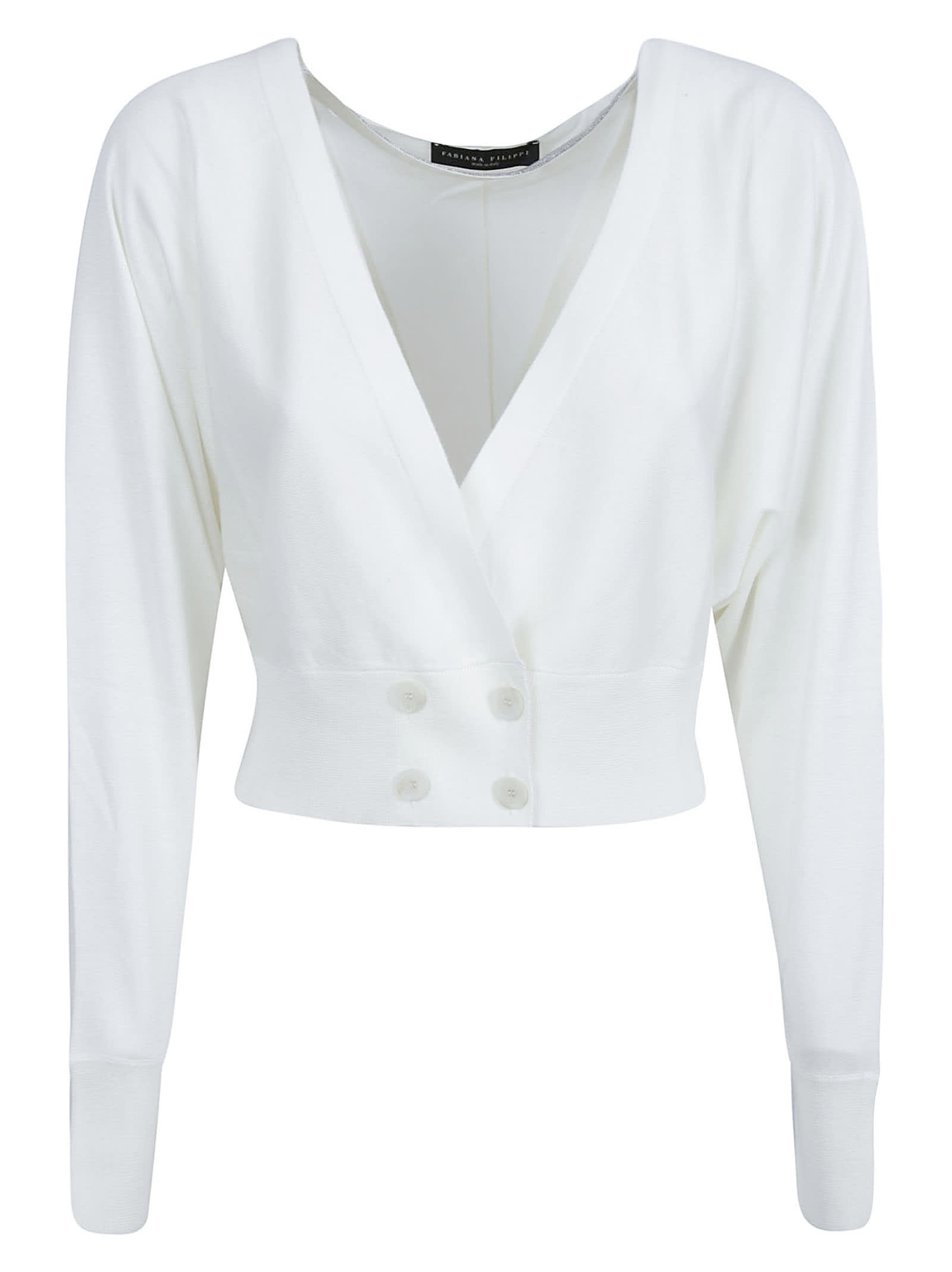 Shop Fabiana Filippi Wrap V-neck Cardigan In White