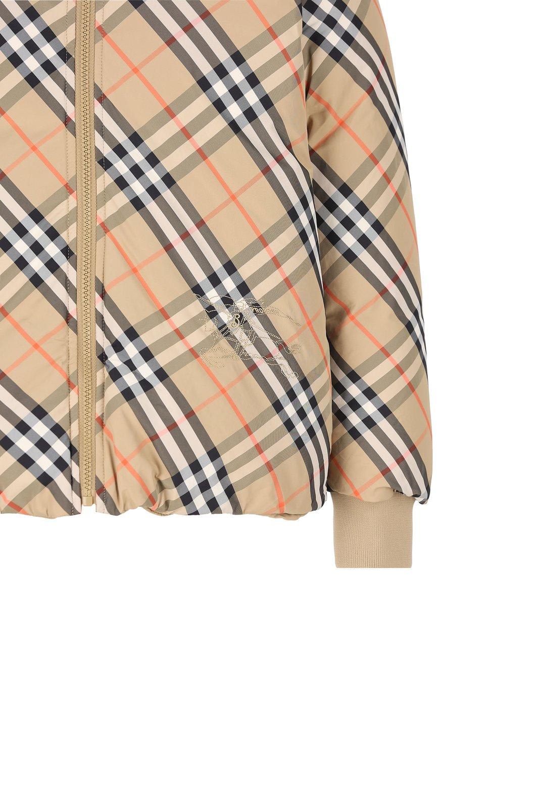 BURBERRY CHECKED HOODED REVERSIBLE JACKET