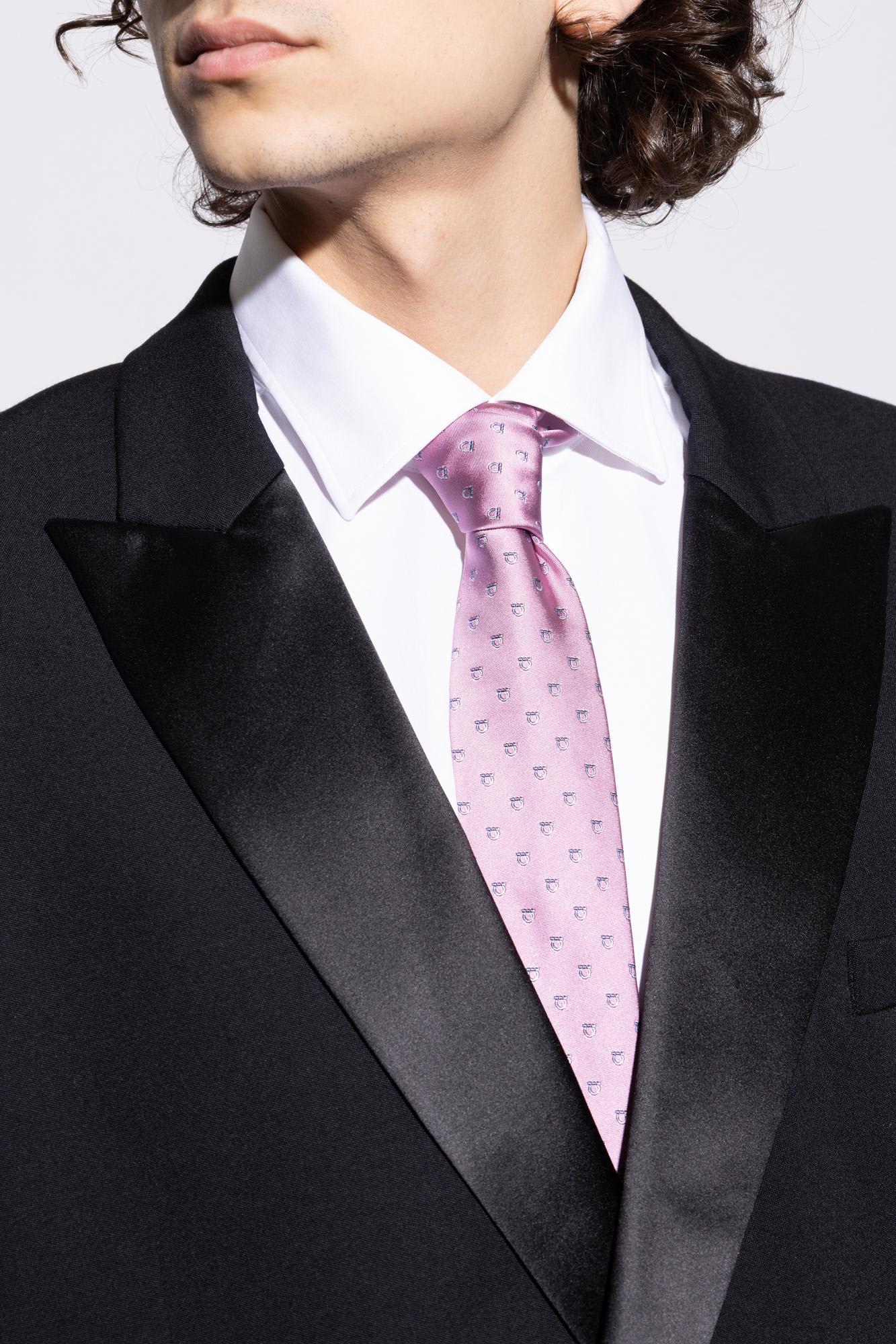 Ferragamo Silk Tie In Pink