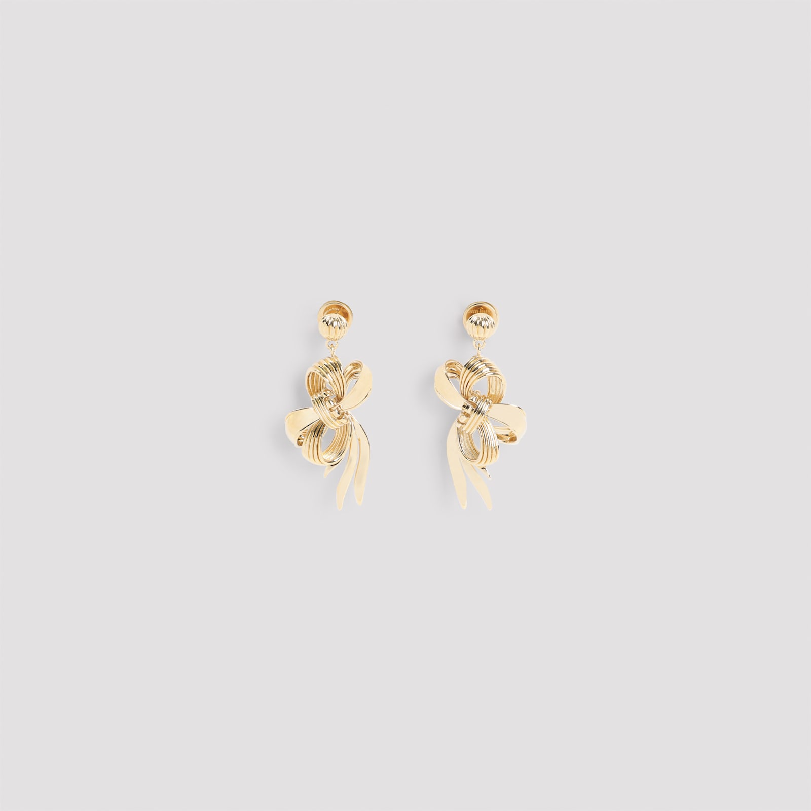 Miu Miu Drop Earrings With Knot Detail And Polish In Gold