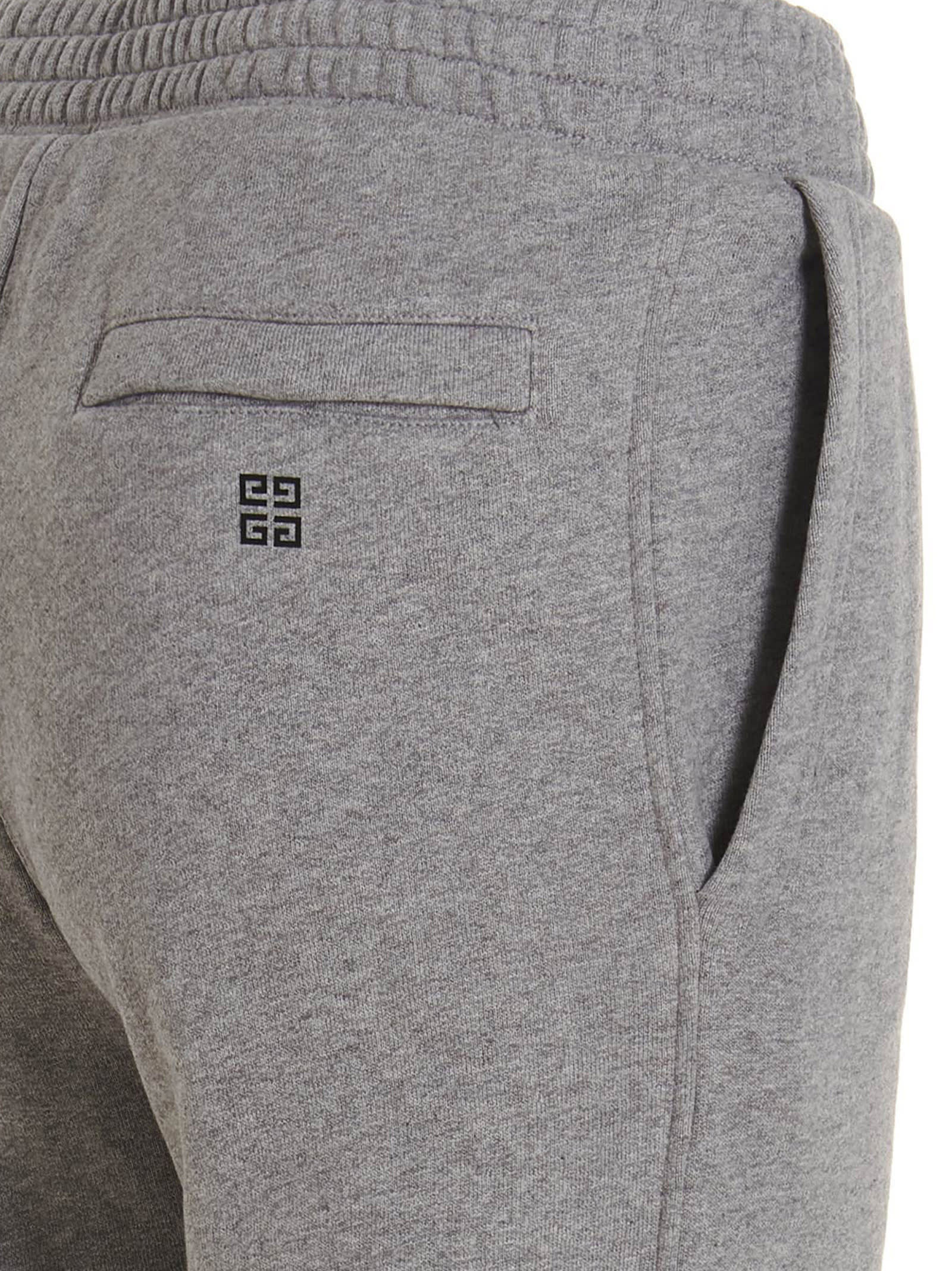 Shop Givenchy Logo Embroidery Joggers In Gray