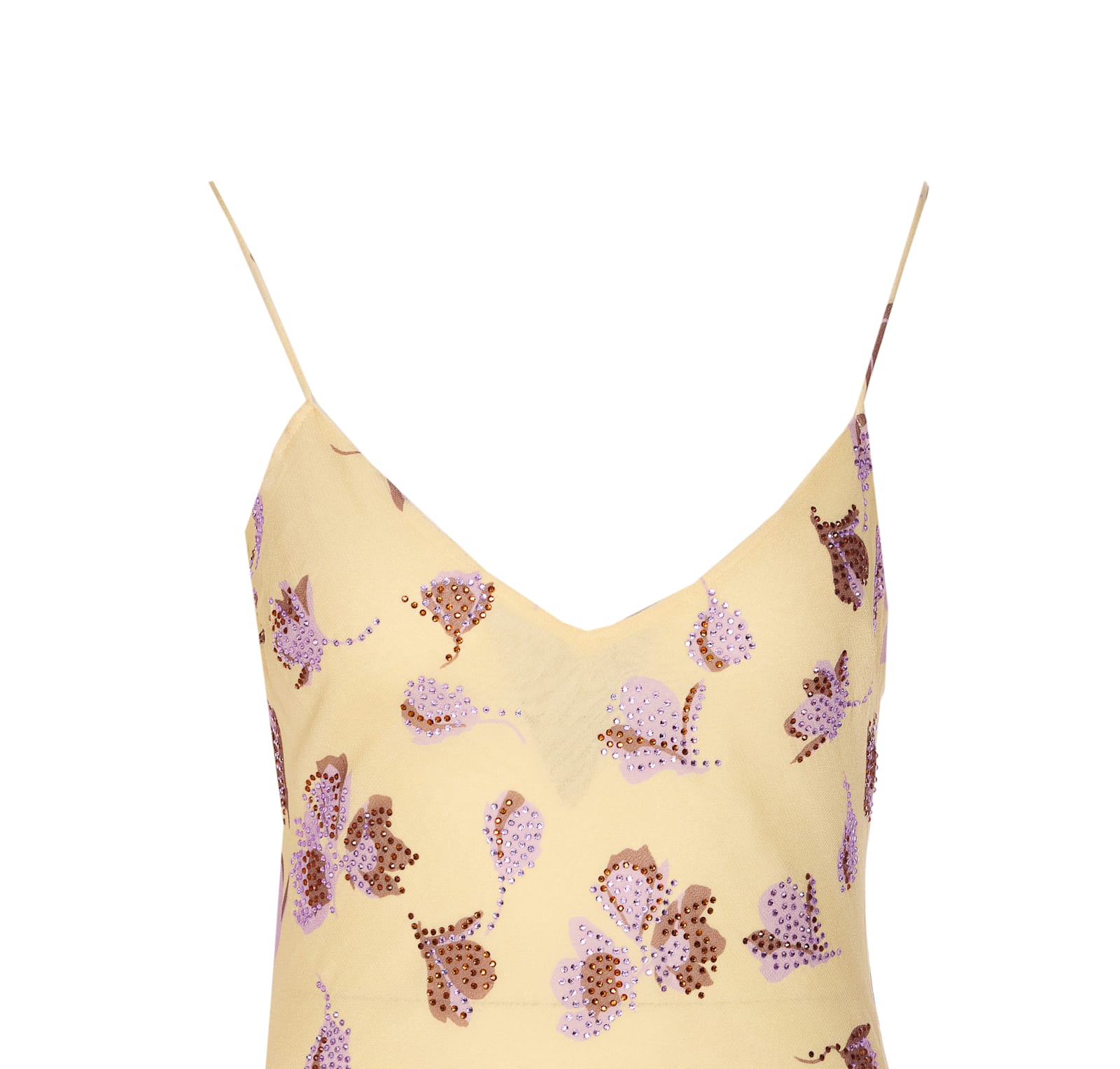Self-portrait Self Portrait Yellow Floral Rhinestone Maxi Dress In Yellow