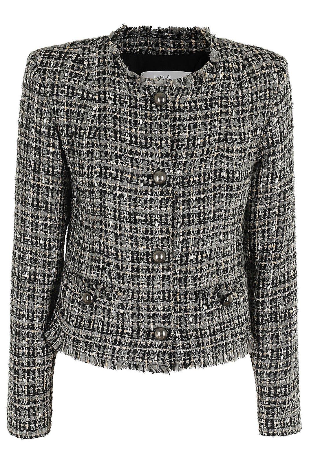 IRO BRUNAH TWEED ROUND-COLLARED JACKET 