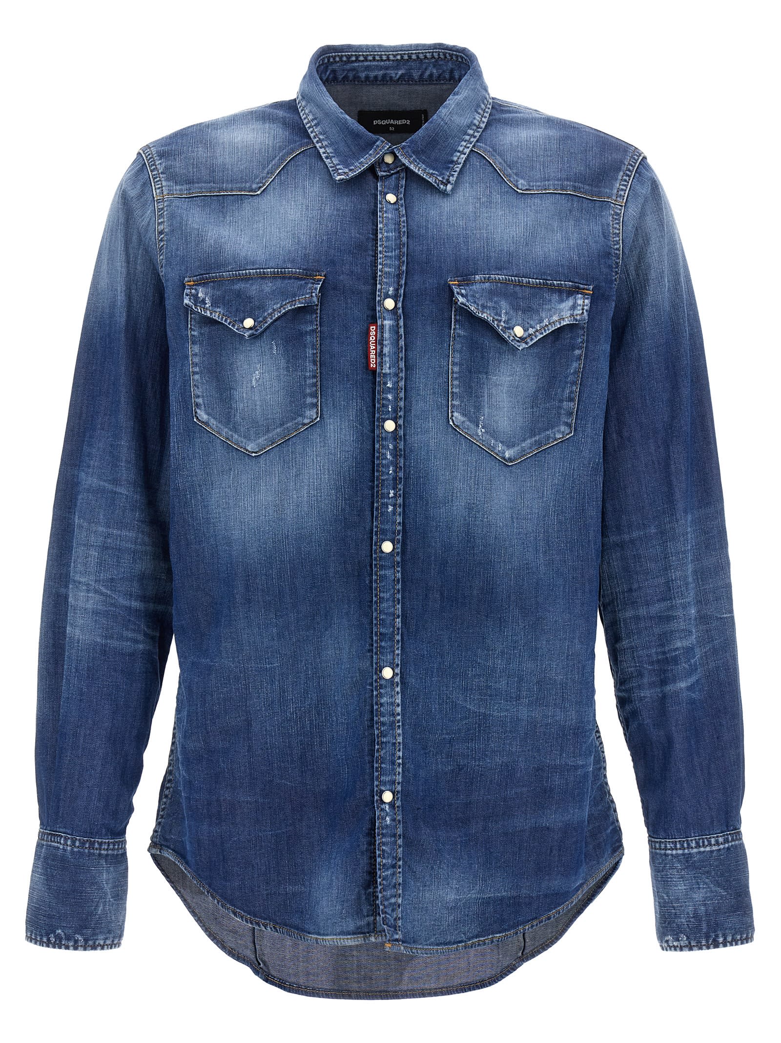 Shop Dsquared2 Classic Western Shirt In Blue