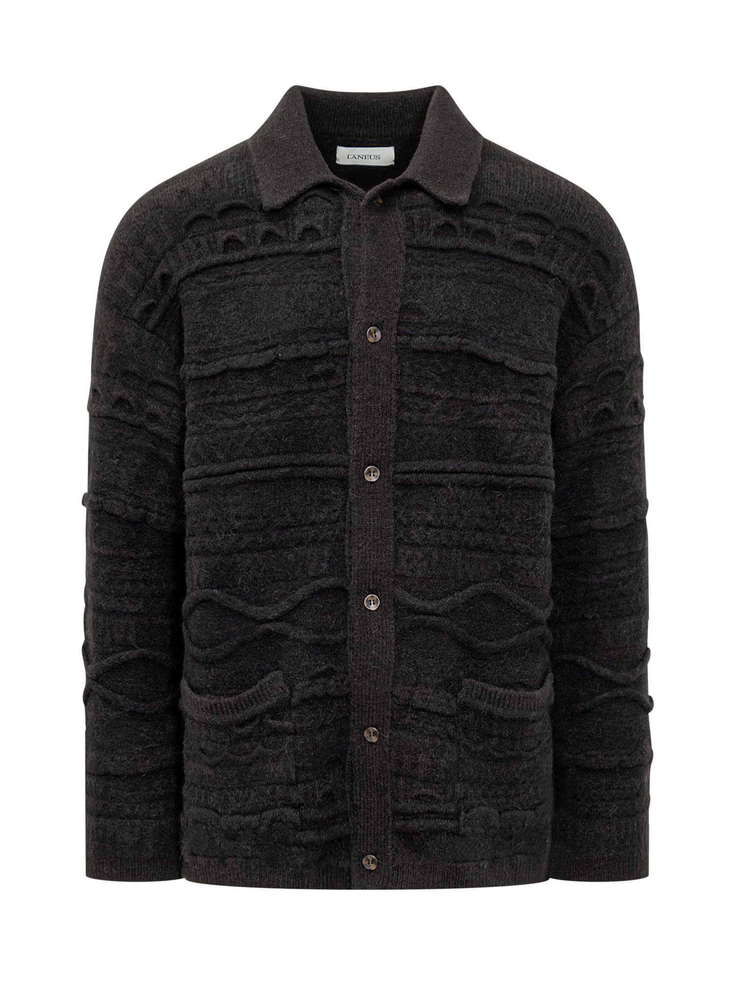 Shop Laneus Cardigan In Nero