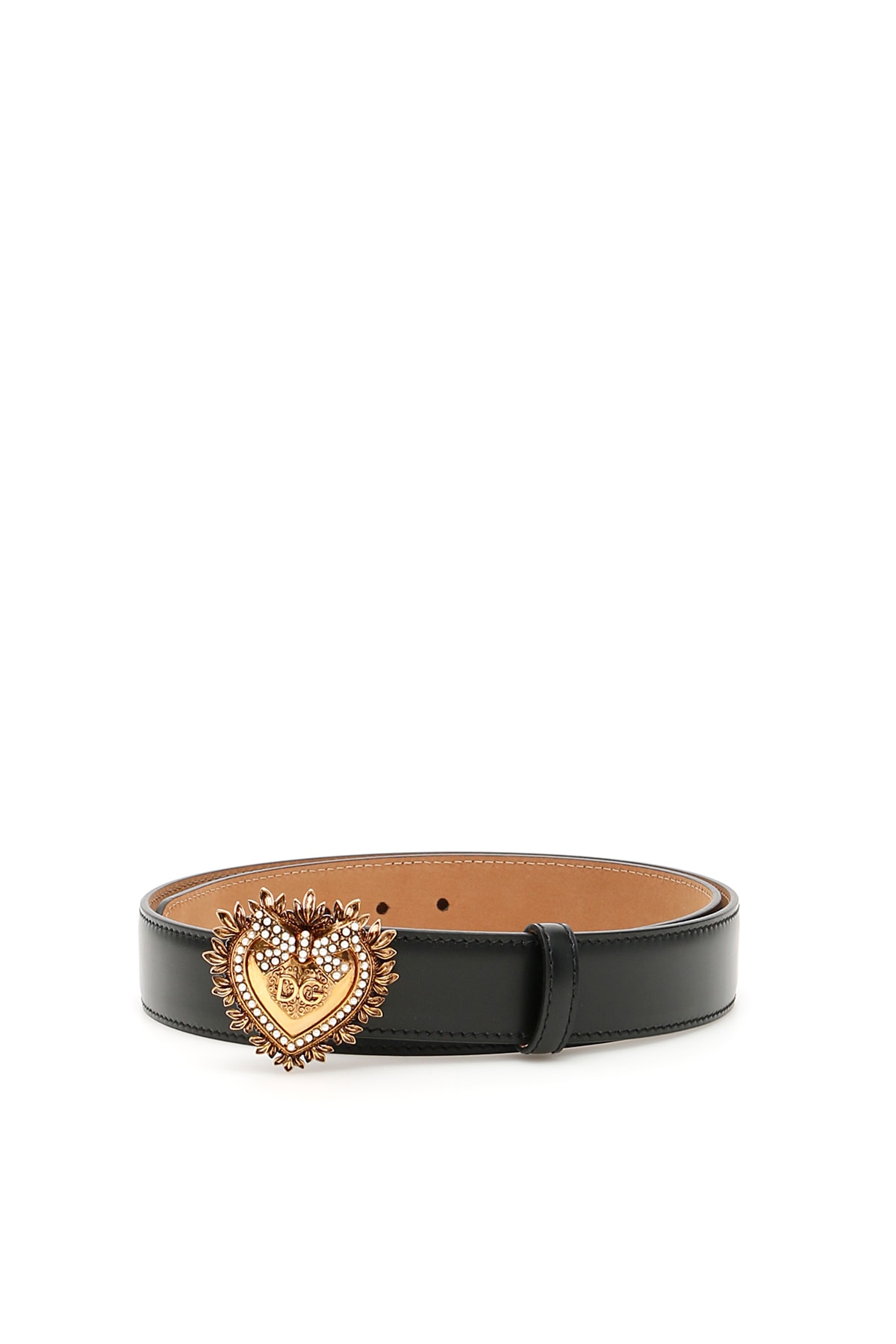Shop Dolce & Gabbana Devotion Leather Belt In Nero (black)