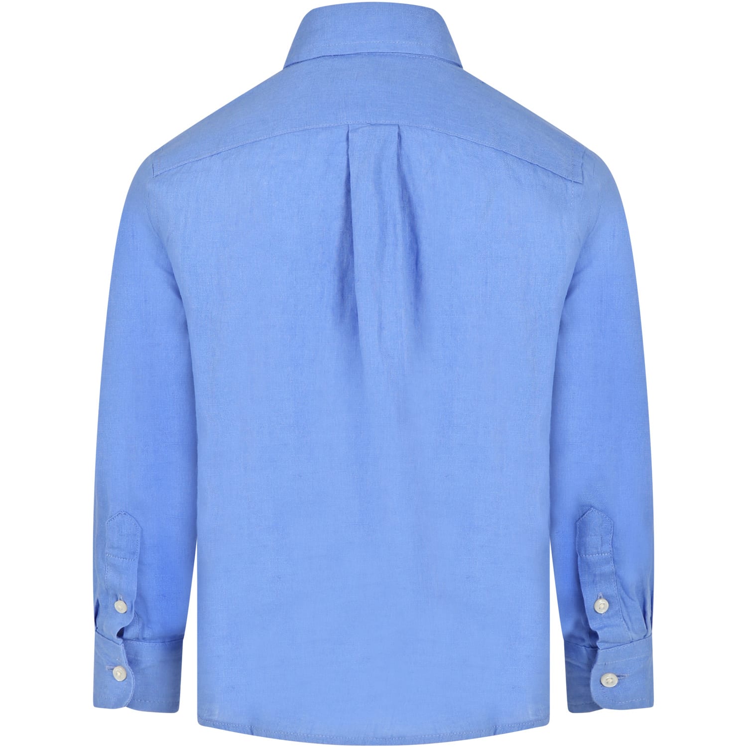 Shop Ralph Lauren Light Blue Shirt For Boy With Logo
