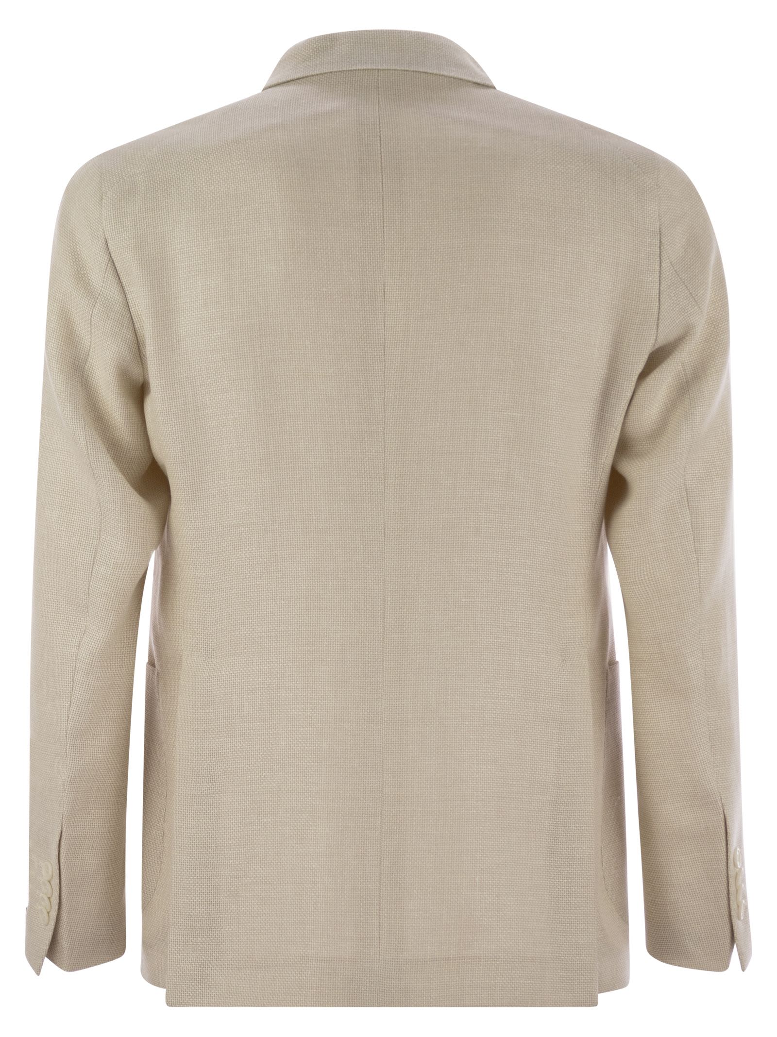Shop Tagliatore Virgin Wool And Linen Jacket In Cream