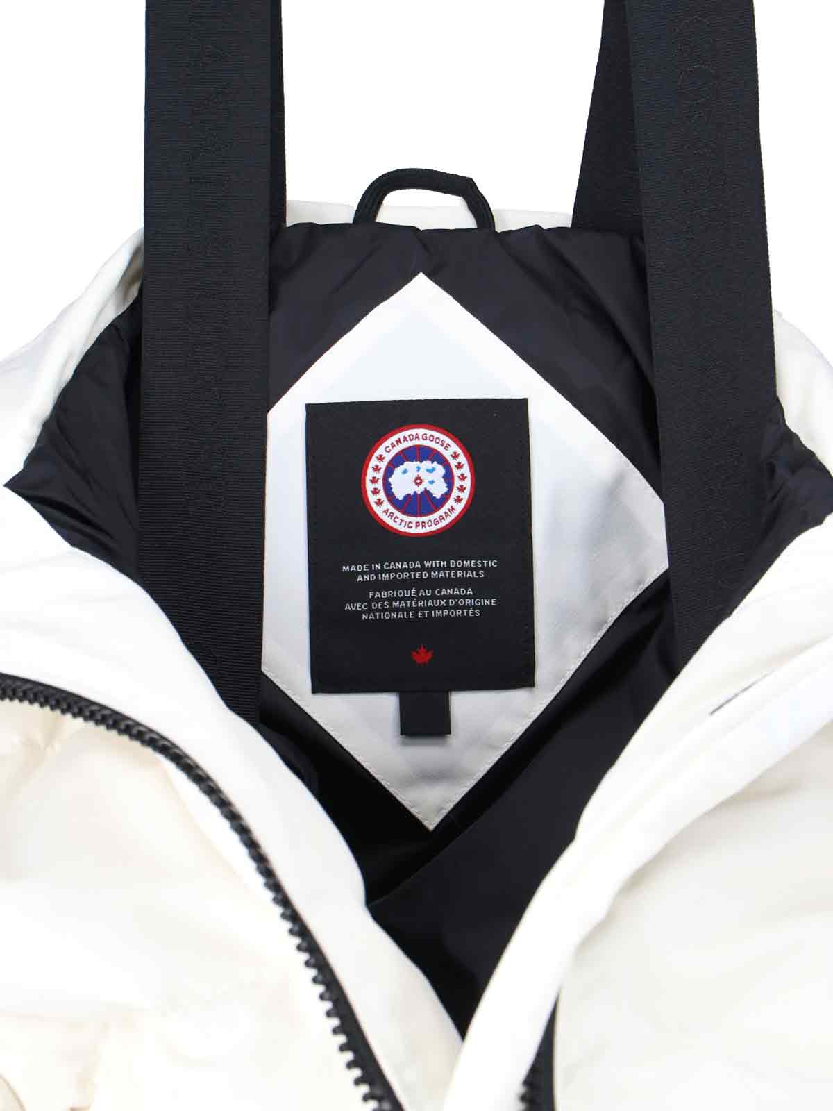 Canada Goose Hooded Jacket With Side Pockets And Cuffs In White