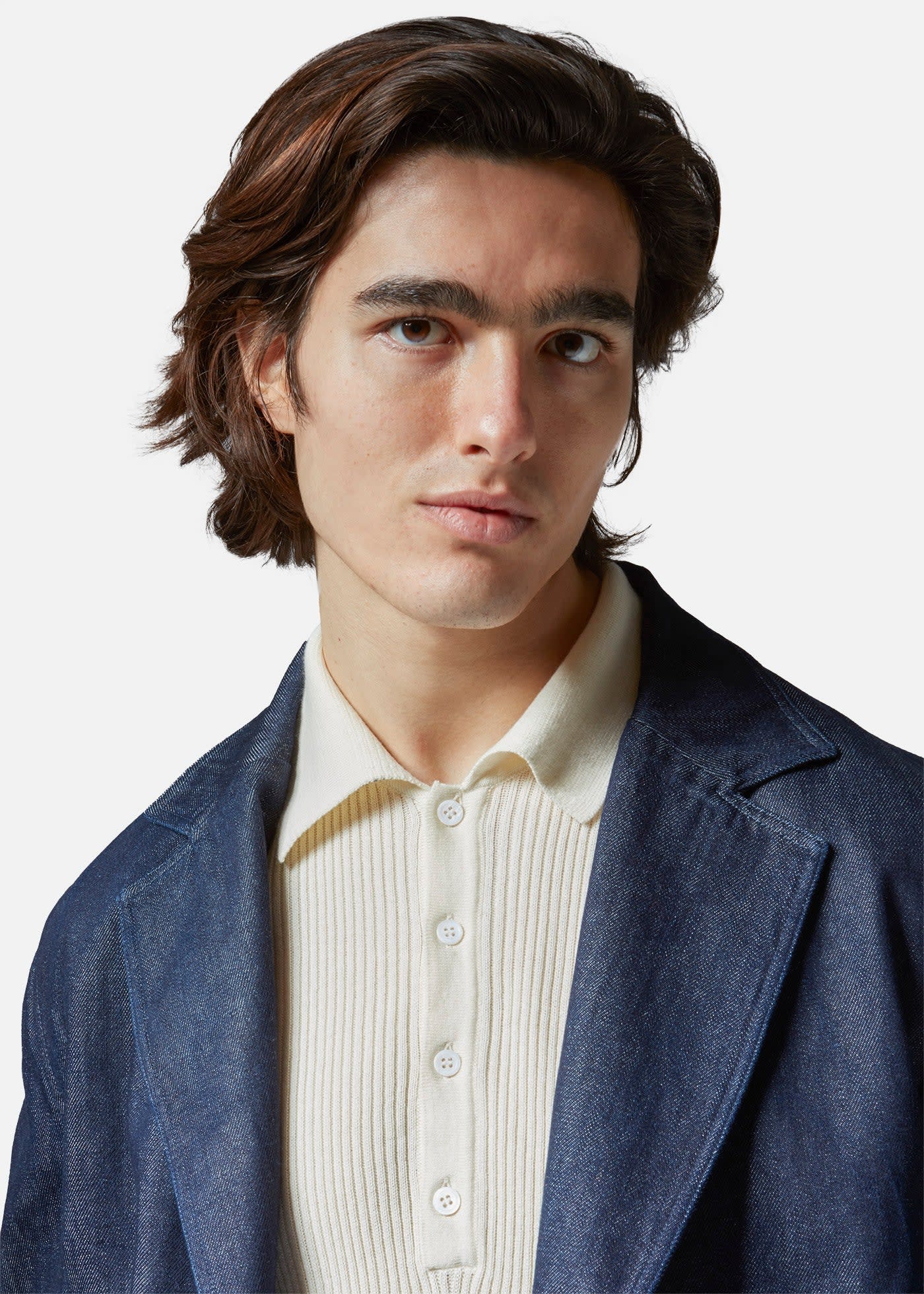 Doppiaa Aansonia Denim Double Breasted Blazer