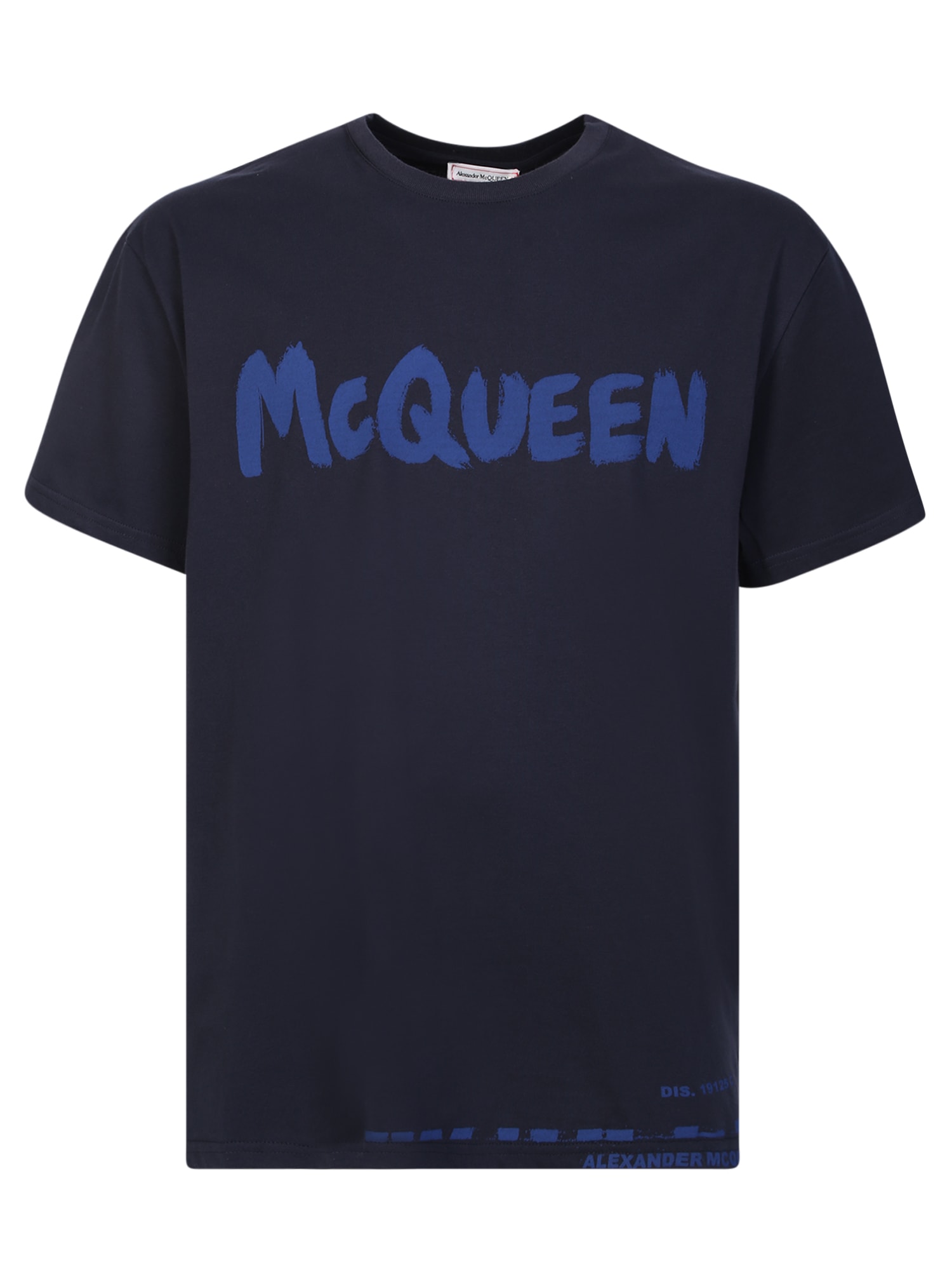 Shop Alexander Mcqueen Mcqueen Graffiti T-shirt Blue