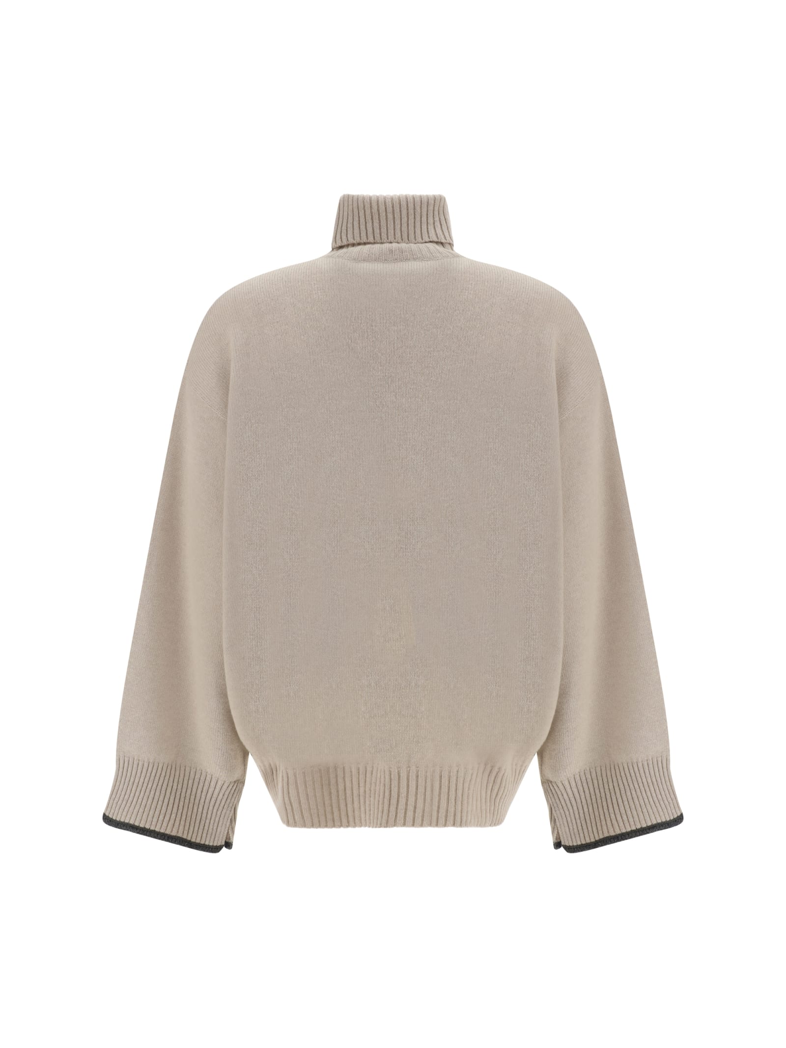 Shop Brunello Cucinelli Cashmere Turtleneck Sweater In Feather