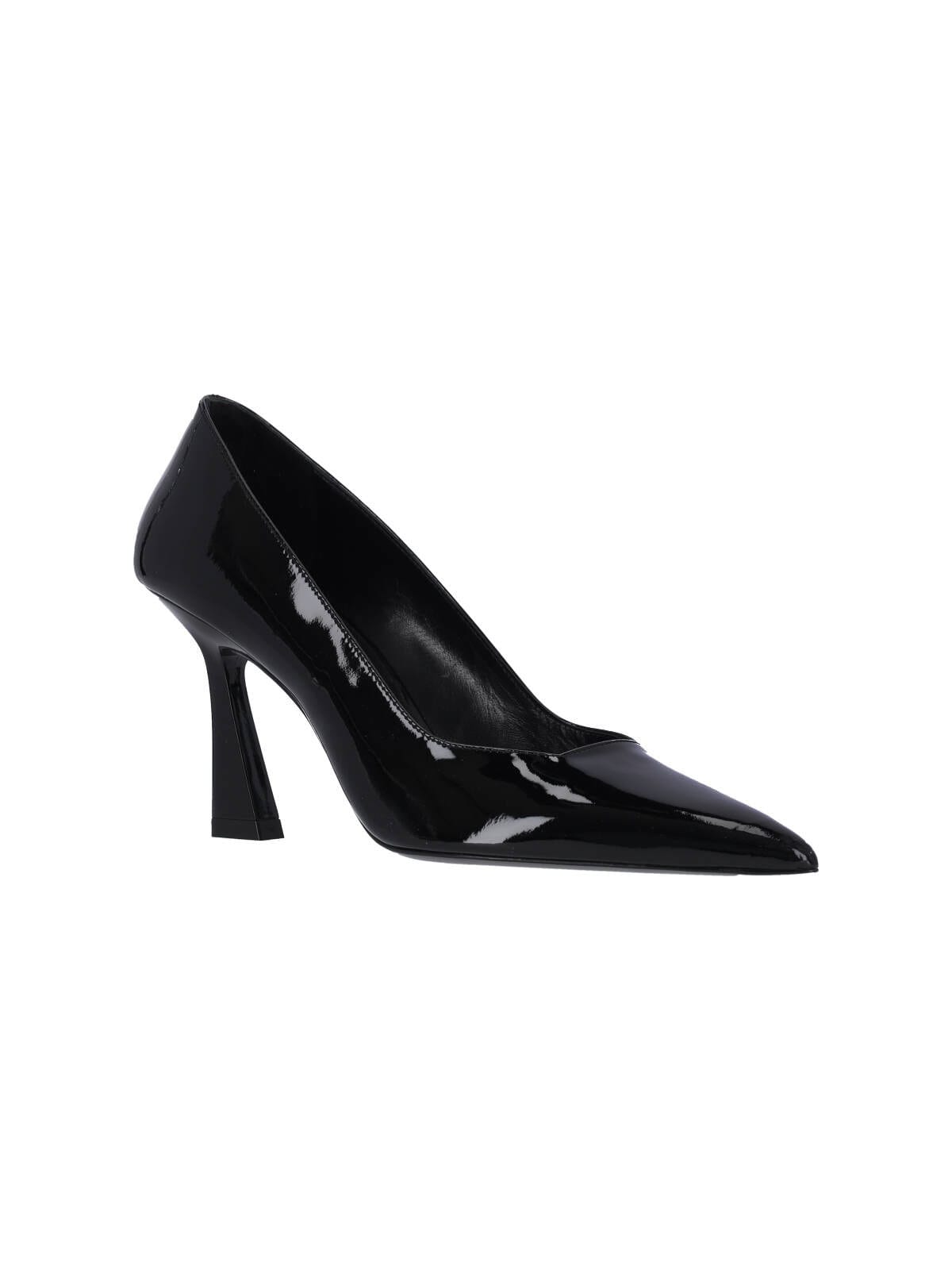 Stuart Weitzman Vinnie 85 Pumps In Black Patent Leather In Black